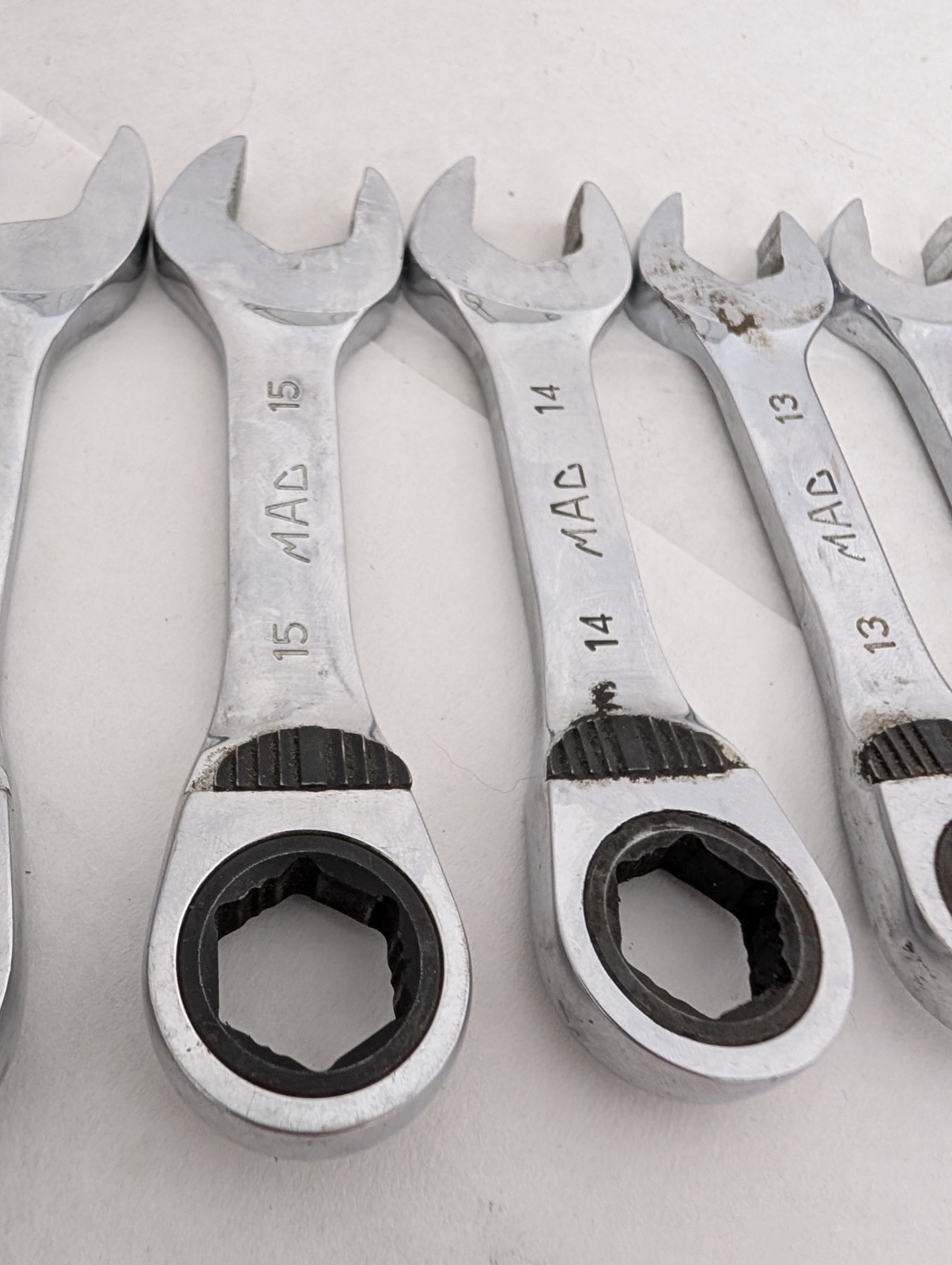 Mac Tools 7 Pc Metric Stubby Reversible Ratcheting Wrench Set 10mm-18mm