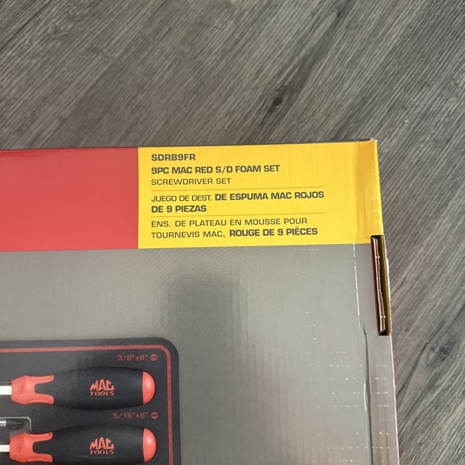 BRAND NEW Mac Tools 9pc Screwdriver Set SDRB9FR (RED)