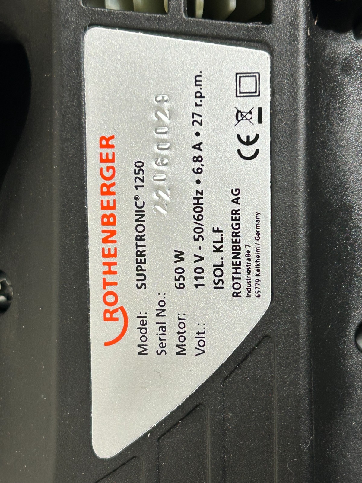 Rothenberger Supertronic 1250 Pipe Threader 1/2 in – 1 1/4*Excellent* RIDGID 600