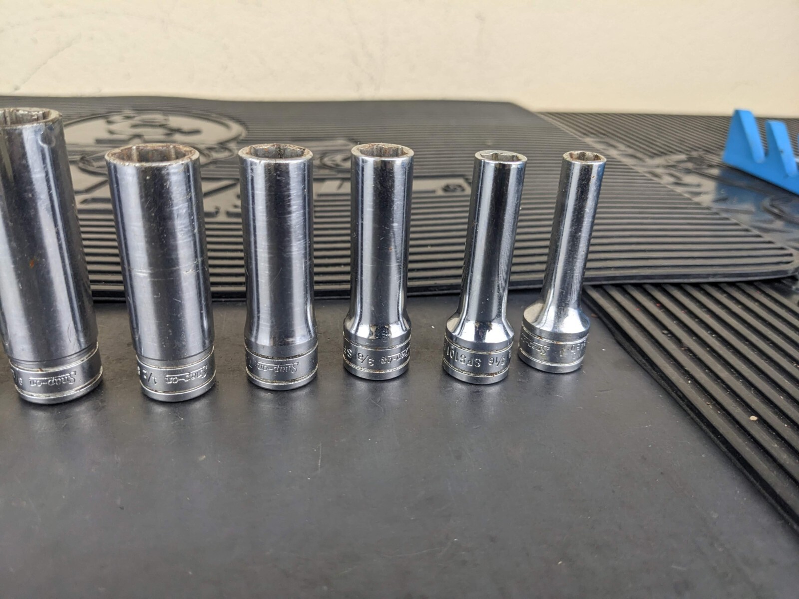 #az527 Snap On 3/8″ Drive 11 Pc SAE Deep 6 Pt Socket Set 211SFSY 1/4″ – 7/8″