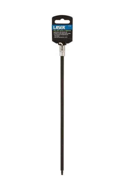 Laser 7116 4mm Hex Bit x 300mm 1/4″D