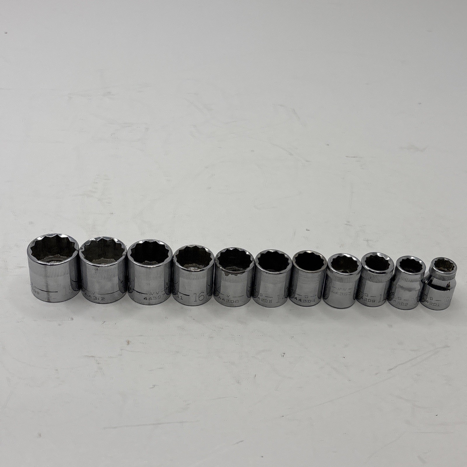11 pc Craftsman Metric Socket Set 9mm-19mm 12 Pt 3/8” Drive Made in USA