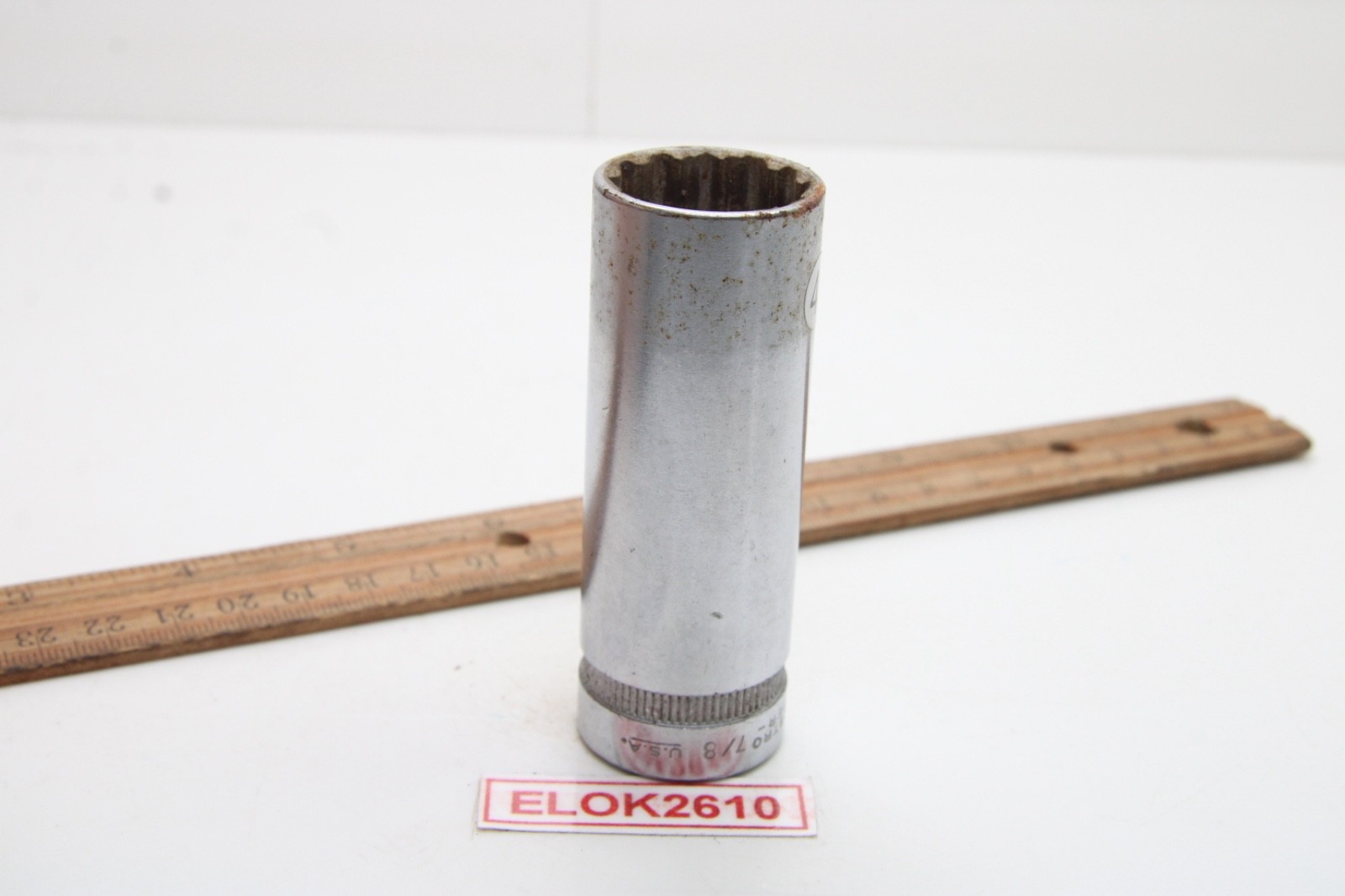 Indestro 3028 Super7/8″ 1/2″ Drive 12 Point SAE Chrome Deep Socket Socket USA