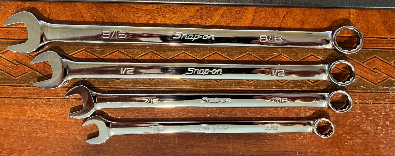 Snap-on OEXL707B Long Combination Wrench Set 7 PC Set 3/8″ – 3/4″ Like New