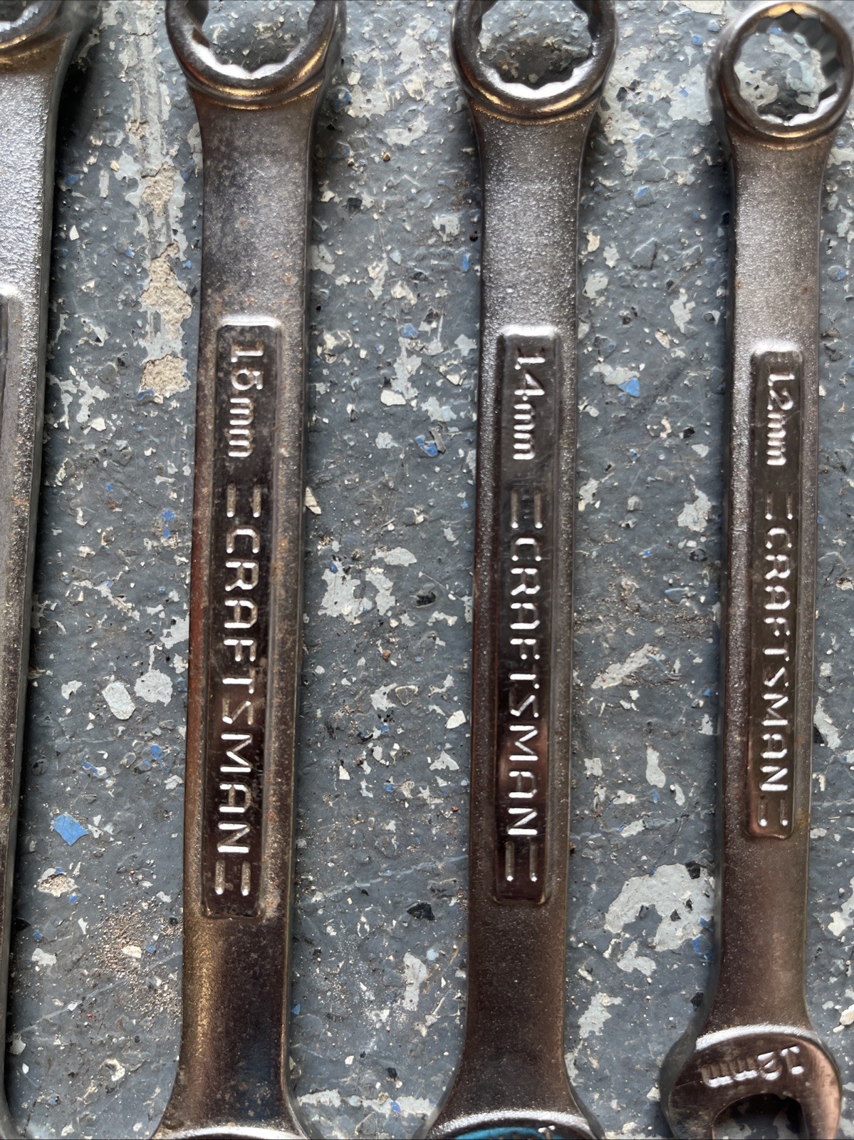 Vtg Craftsman 6 Pc Metric Combination Wrench Set 6 10 12 14 15 17 MM -VA- Series