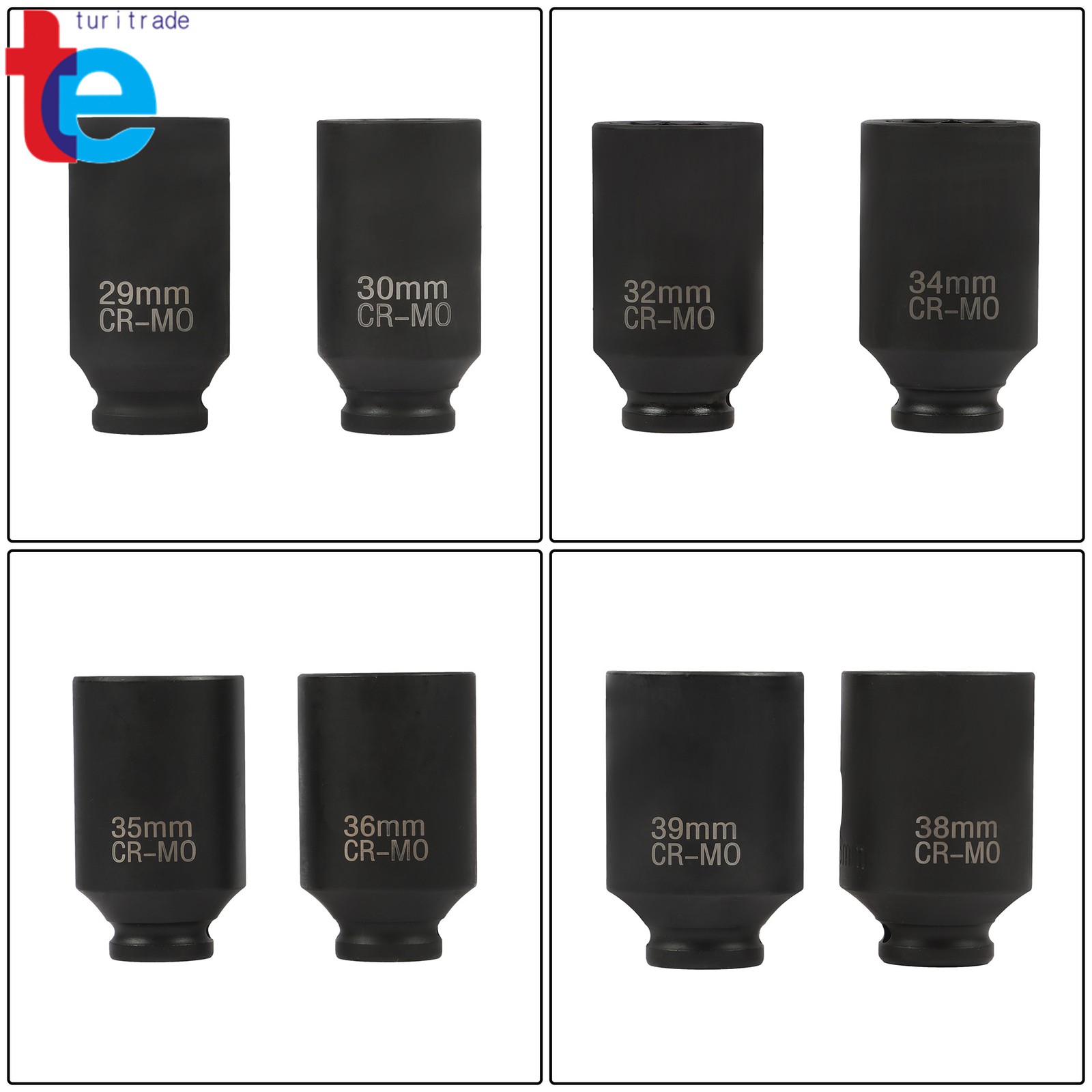 8Pc Axle Nut Socket Set 12 Point 1/2″ Drive 29-39mm for Toyota BMW Mercedes-Benz