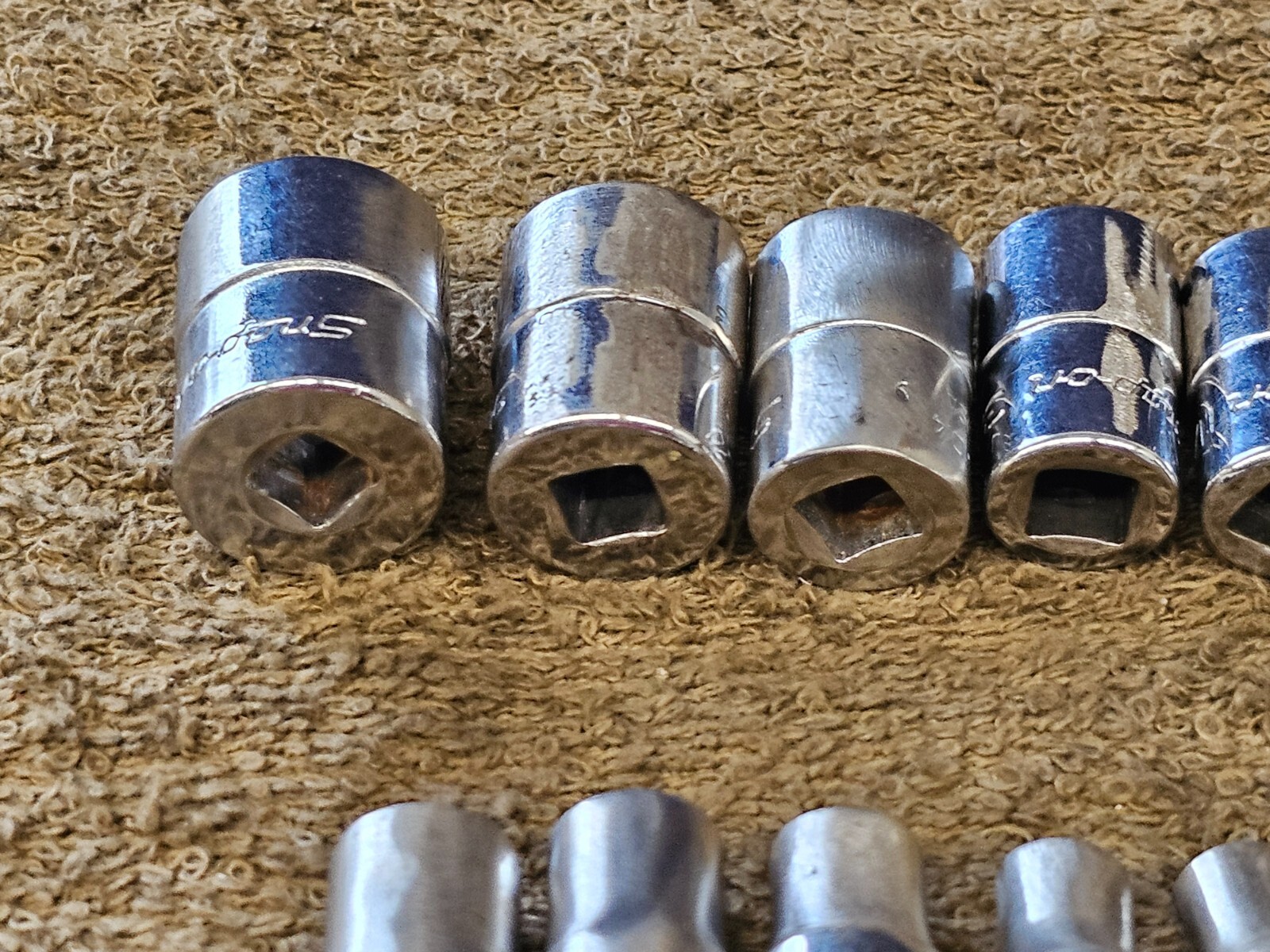 10 Snap On Socket 1/4″ Drive TMD SAE 9/16 1/2 7/16 3/8 11/32 5/16 6 12 Point USA