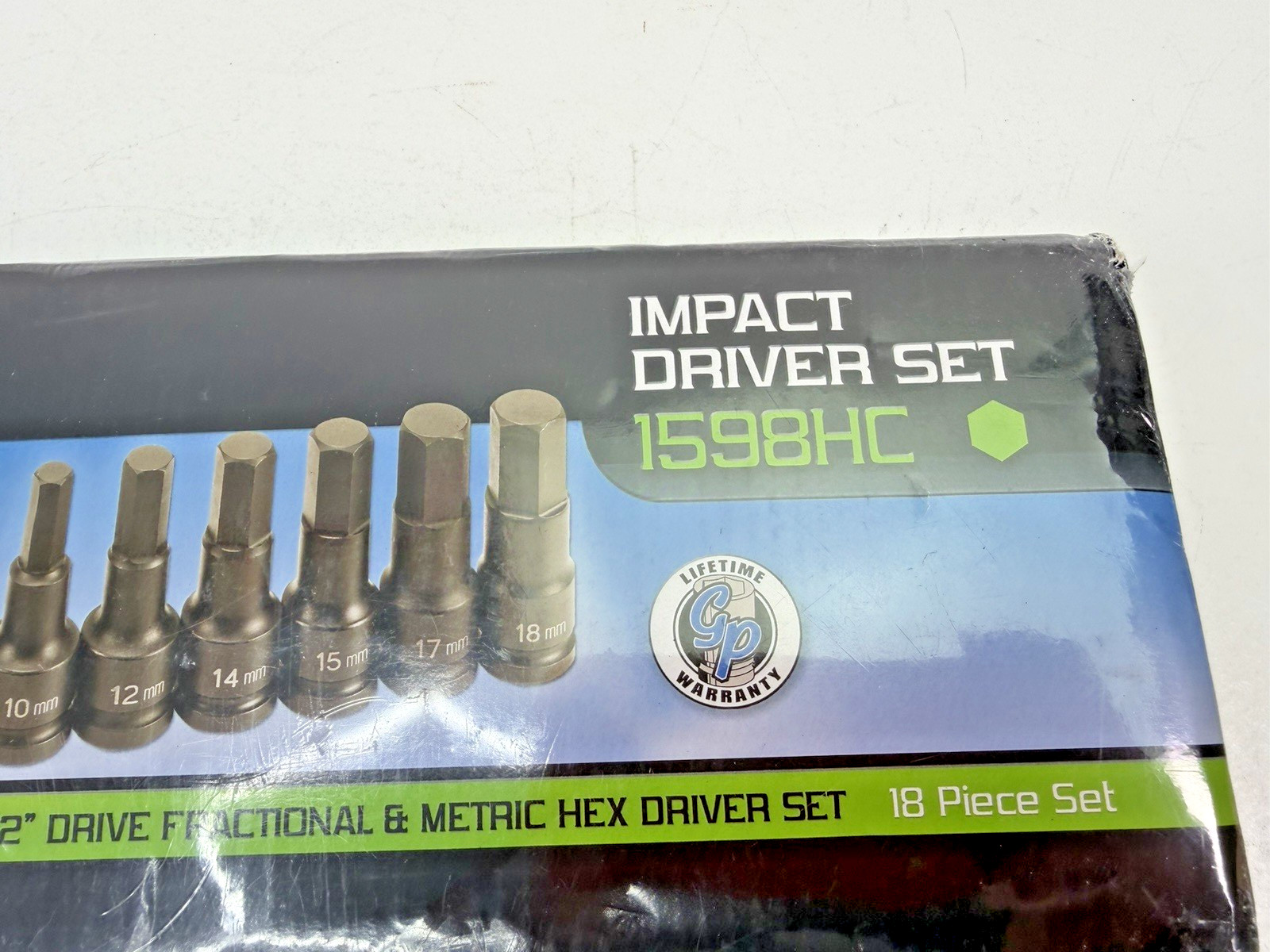 Grey Pneumatic 1598HC 18-Pc. 1/2 in. Drive SAE/Metric Standard Hex Driver Set