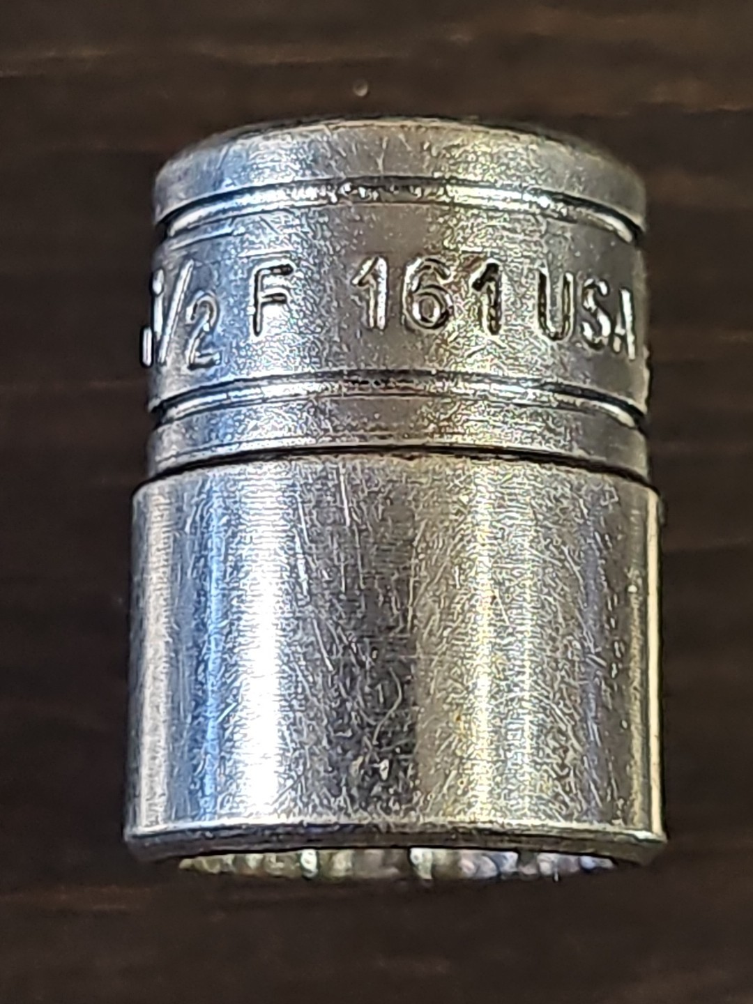Snap-on Tools F-161 1/2” SAE Chrome 3/8″ Drive 12-Point Chrome Socket USA