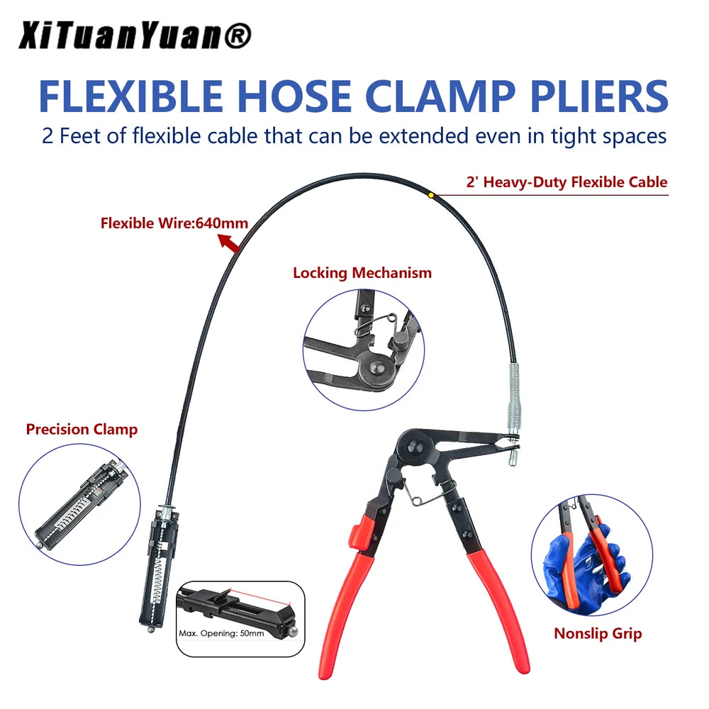 9Pcs Auto Hose Clamp Ring Plier Set Flexible Wire Cable Type Joint Boot Clamps R