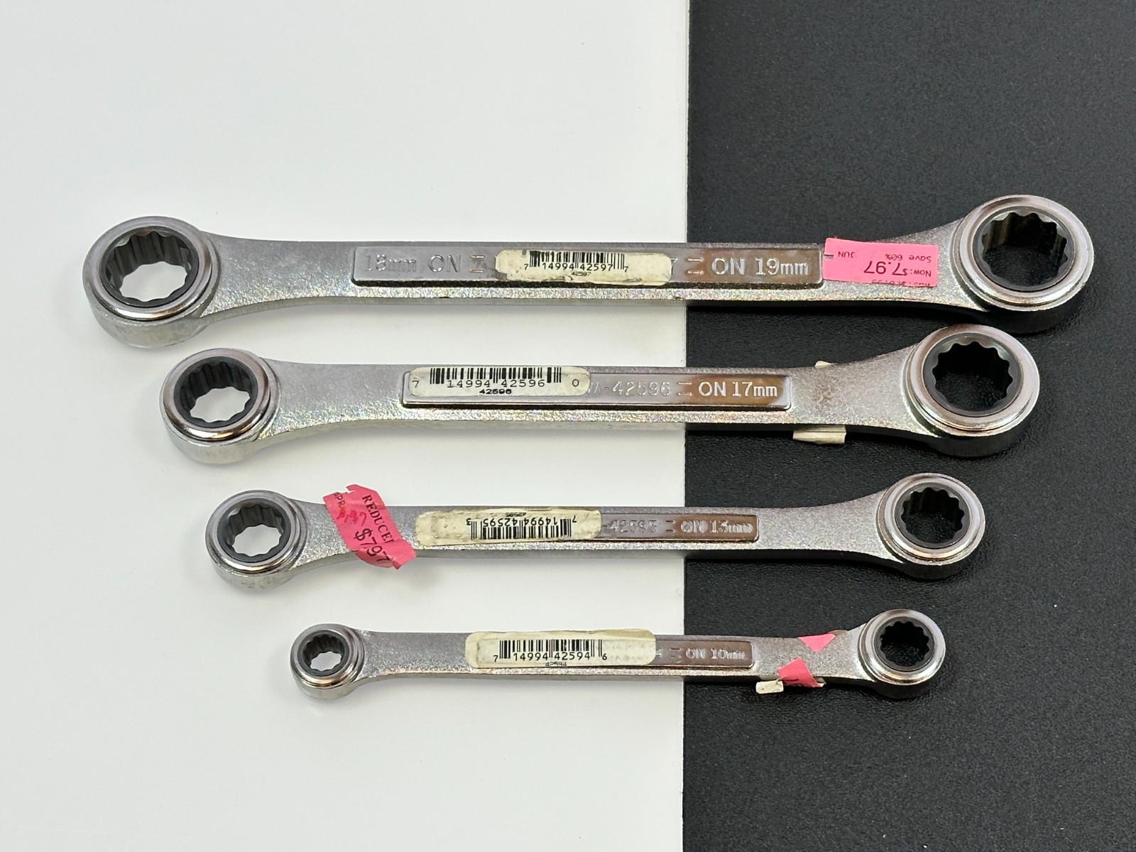 Craftsman USA 42447 Metric 8-19mm Double Box End Ratcheting Wrench Set, NOS Rare