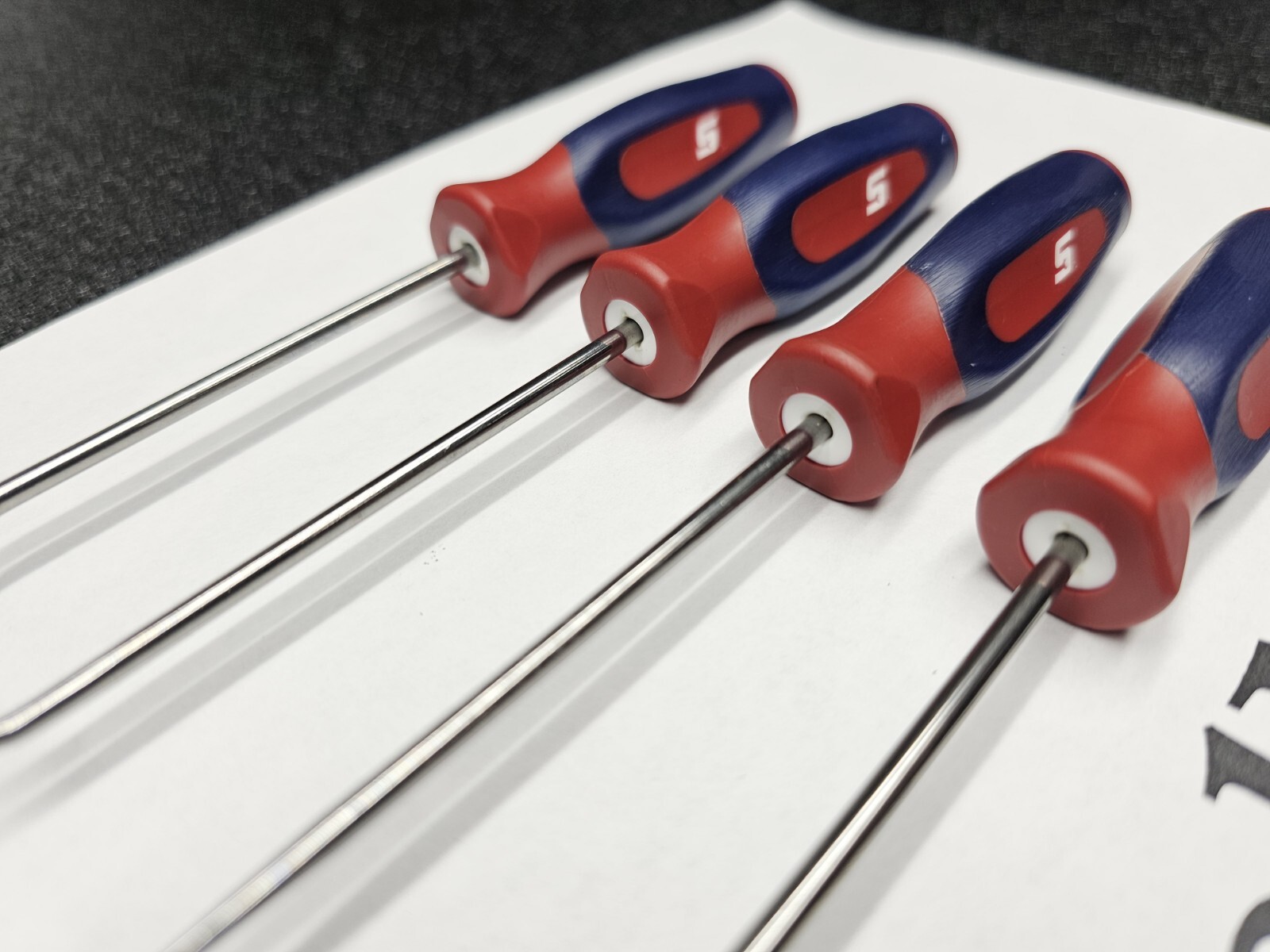 Snap-on Tools USA RARE 4pc RED WHITE & BLUE Mini Awl Hook Pick Set SGASA204C