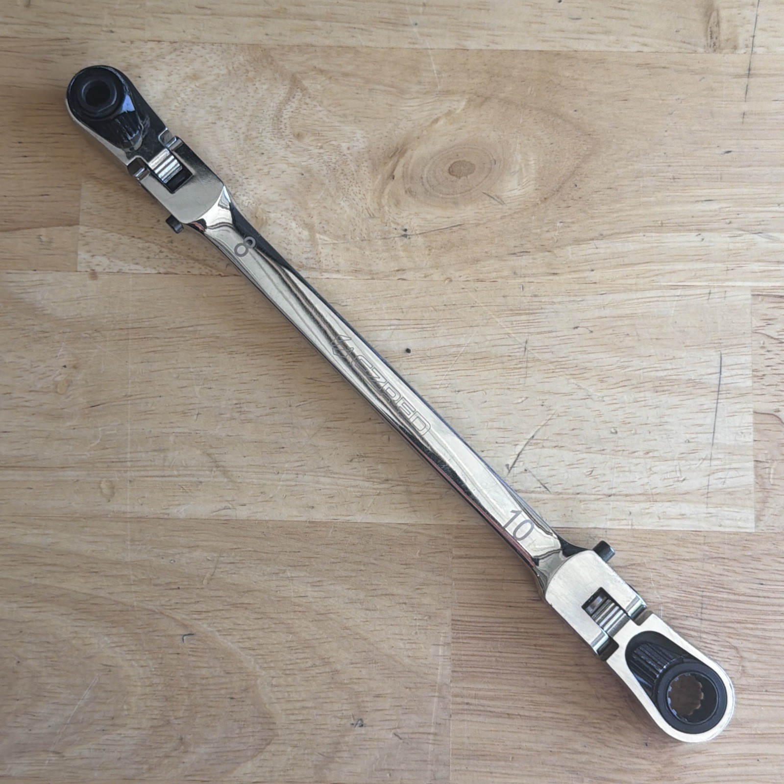 Ezred Tools 8mm x 10mm XXL Ratcheting Box End Wrench Locking Flex Head WRM810