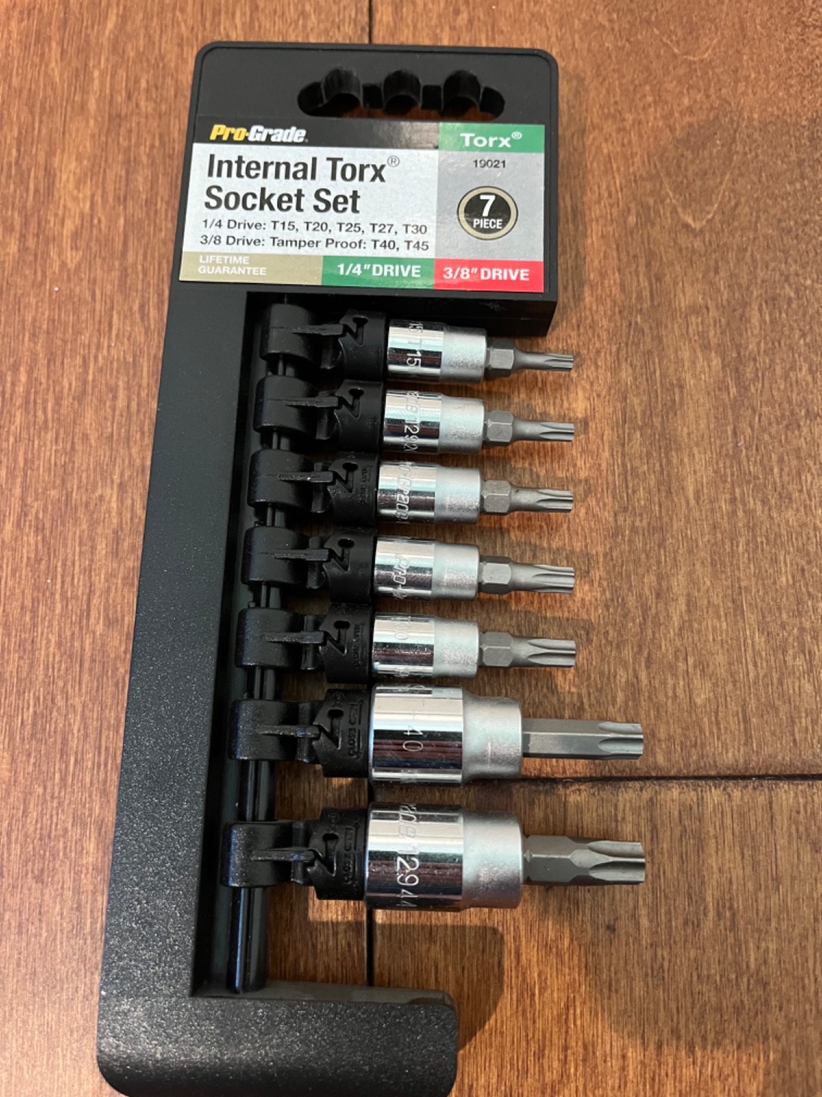 Pro-Grade Internal Torx Socket Set 7pcs. T15 T20 T25 T27 T30 T40 T45