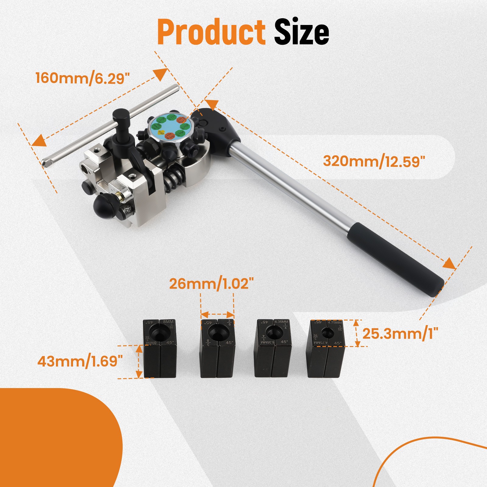 New Brake Pipe Flaring Tool Kit Tube Brake Line Flaring Tool Kit for Steel