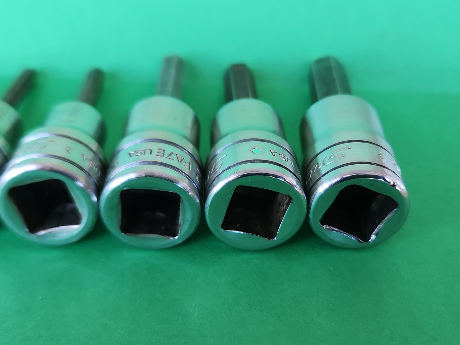 Snap On 6 Pc 3/8” Drive SAE Hex Socket Drivers 1/8” – 5/16” 208EFAY (missing 2)