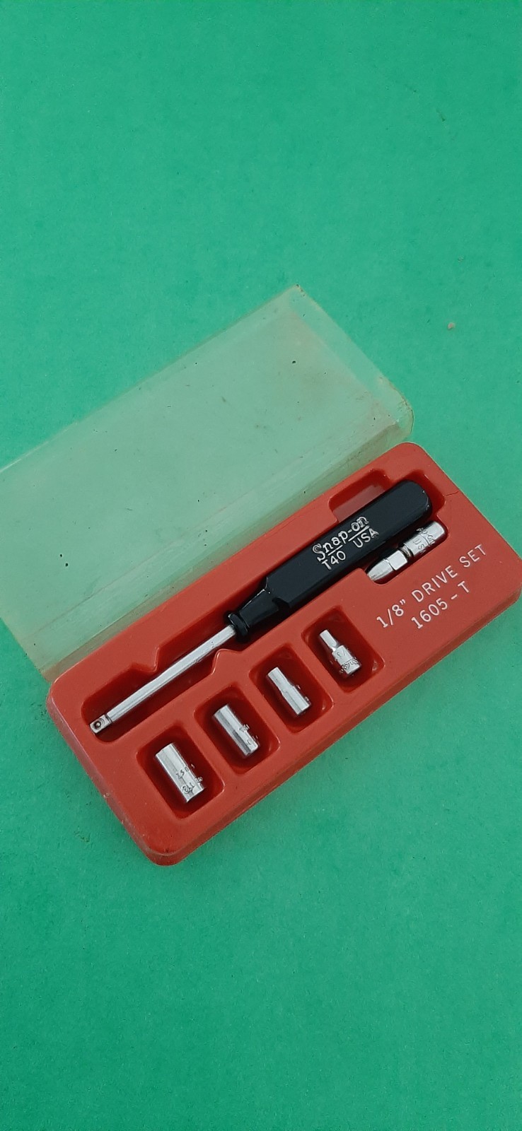 Snap-on 1/8″ Drive Black Hard Handle Spinner Driver Socket Set 1605-T T40 T-40
