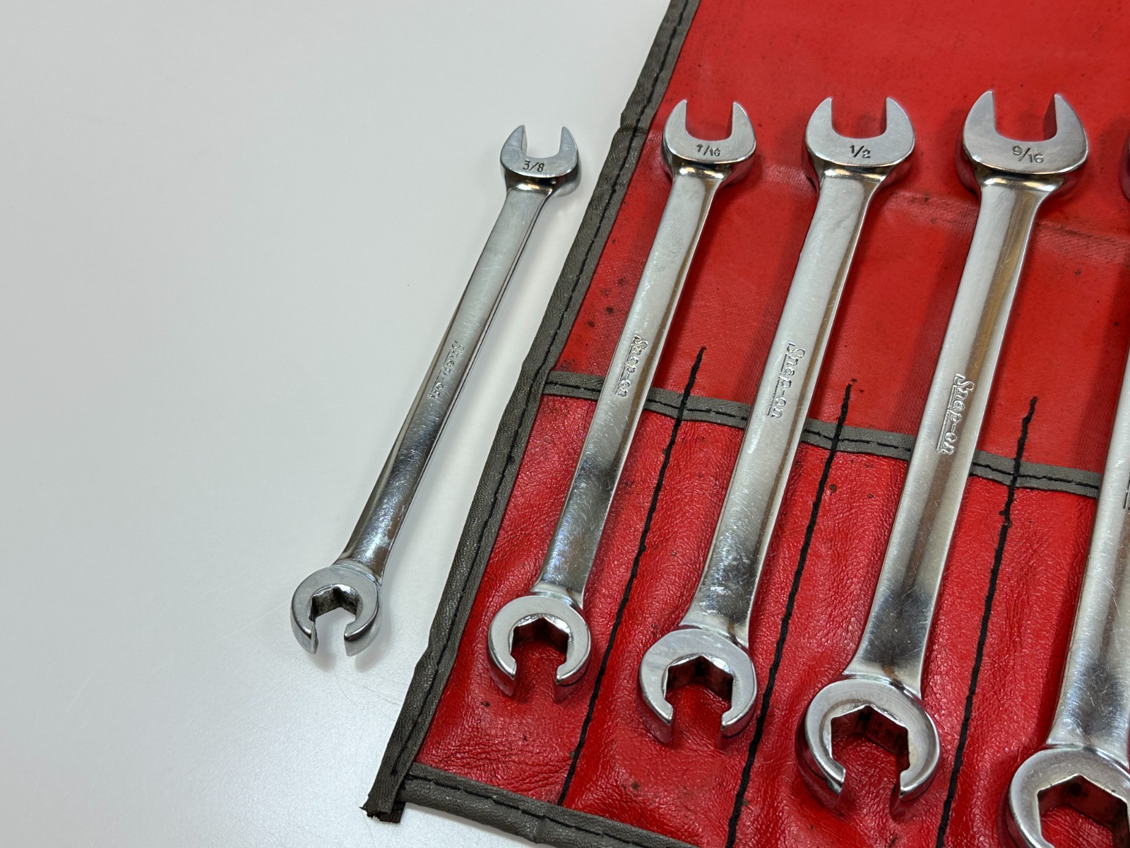 Snap-on Tools USA 6pc SAE 3/8-11/16” Open-End/Flare Nut Wrench Set, C50B RXS605