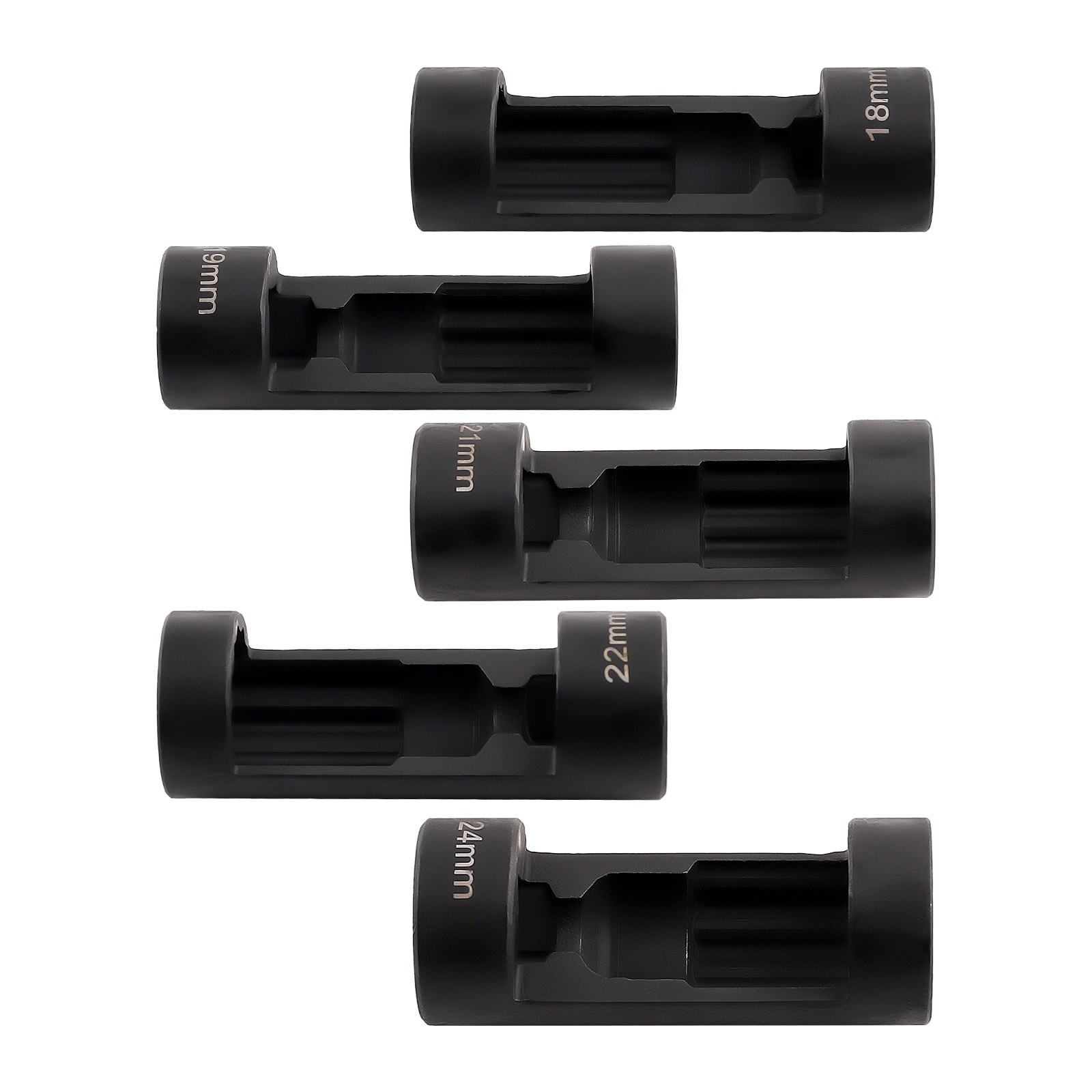 5pcs Strut Nut Socket 18mm 19mm 21mm 22mm 24mm 1/2 Drive Suspension Shock Tool