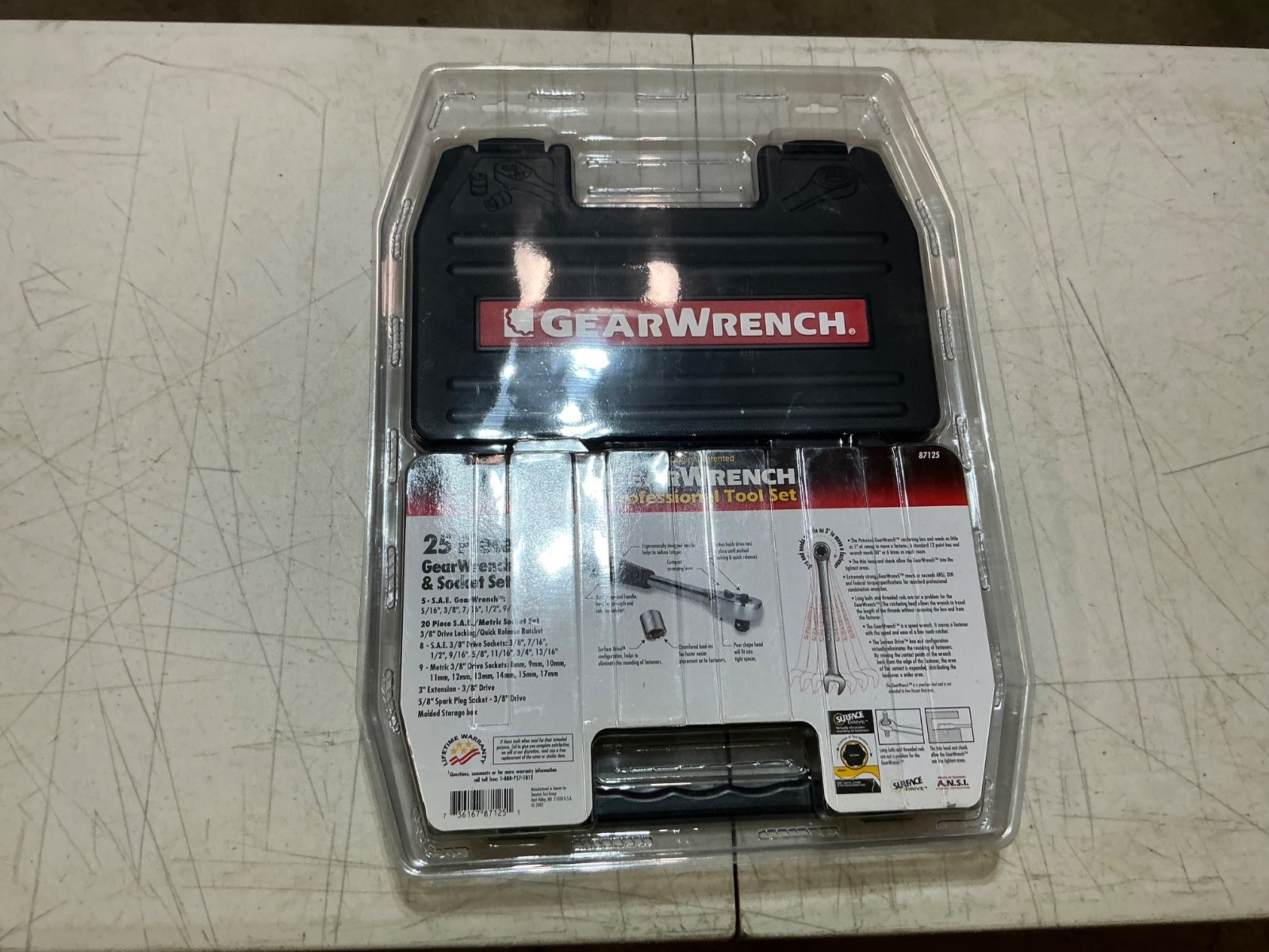 NOS GEARWRENCH Professional SAE METRIC Set 25 pc Gearwrench Set 87125 New