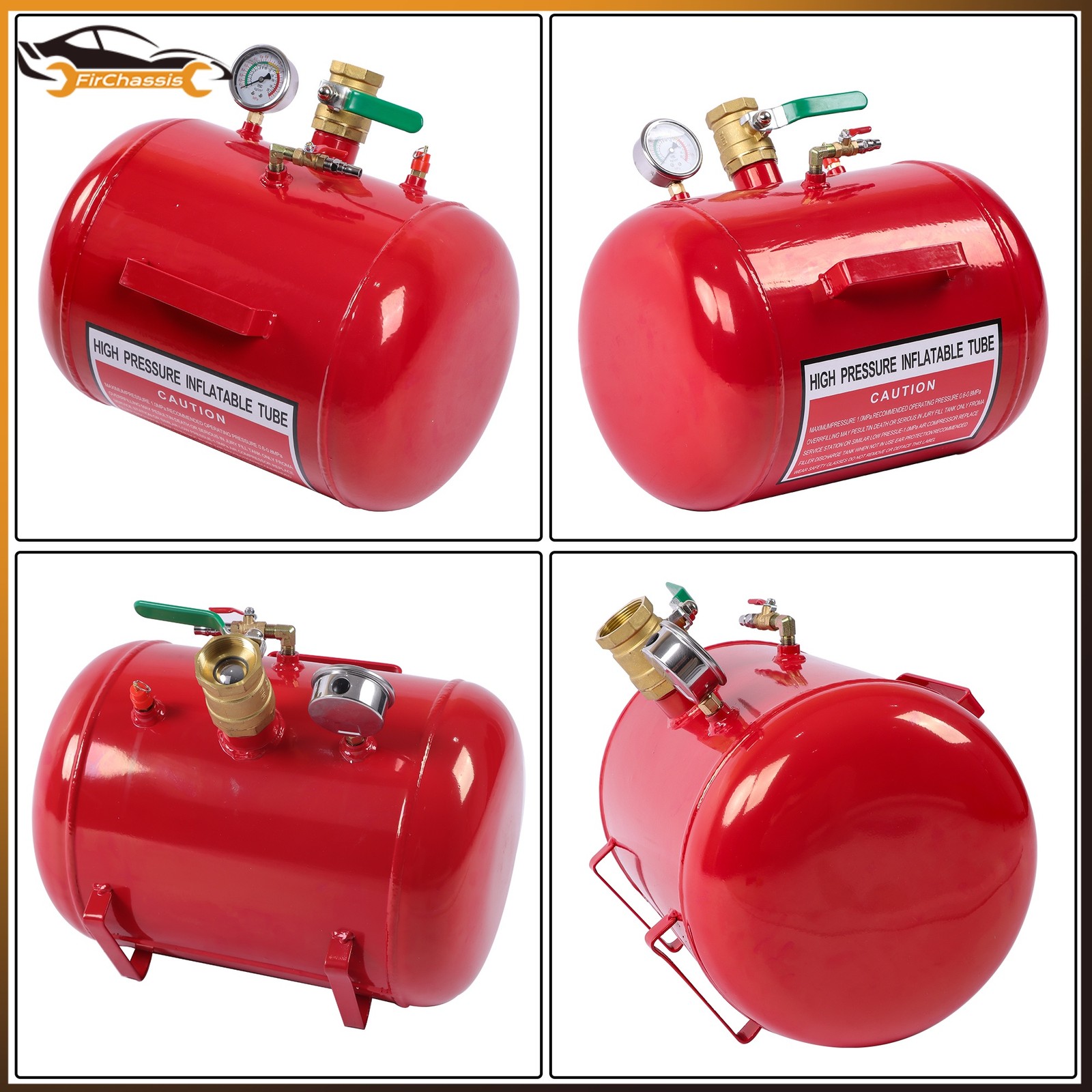 Red Air Tire Bead Seater 7.5 Gallon Blaster Tool Seating Inflator Truck 145PSI
