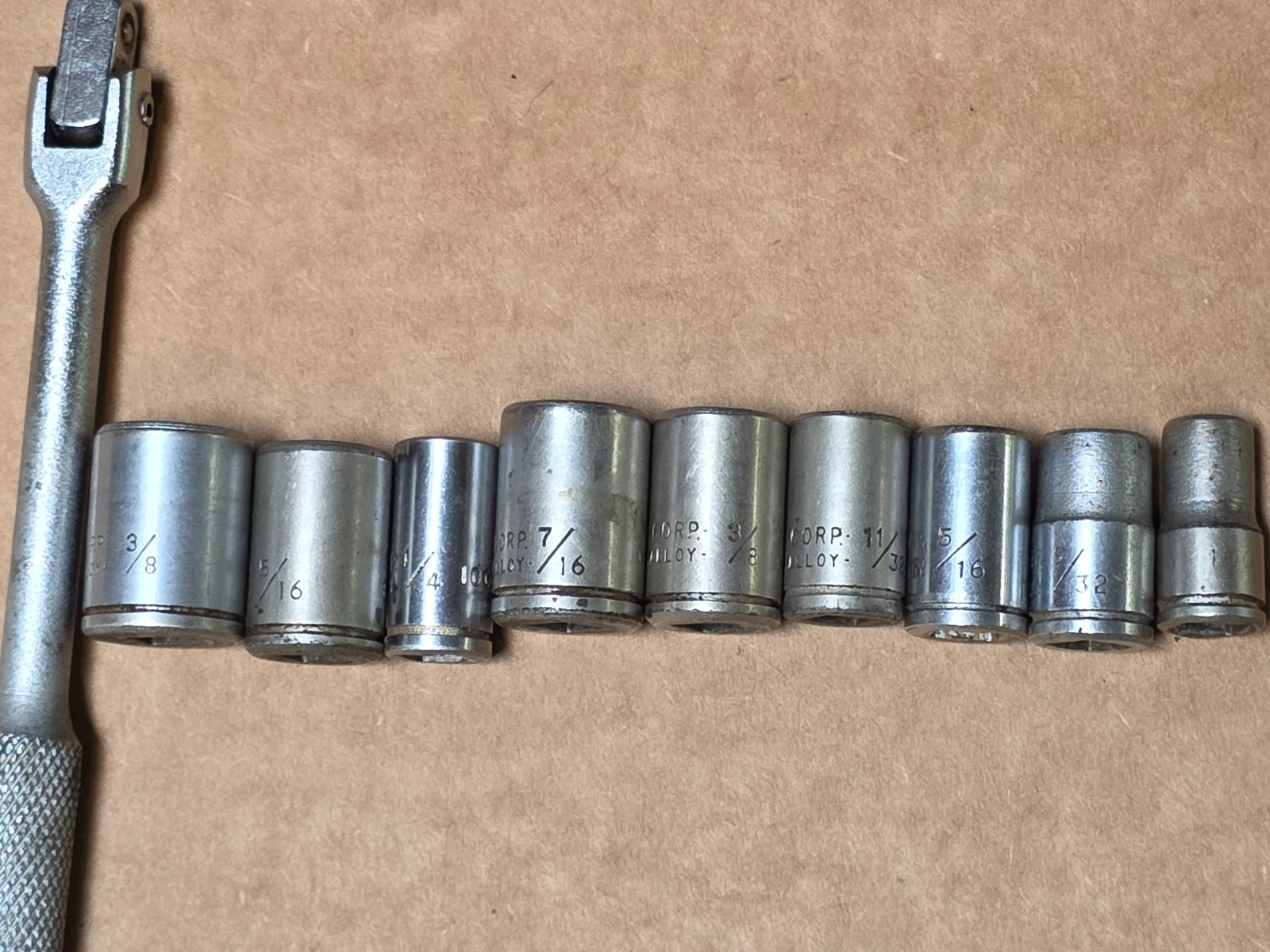 Penens 10 Piece 1/4″ Drive Socket Set SAE Breaker Bar USA