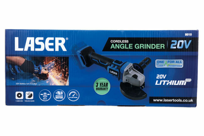 Laser Tools 8010 Cordless Portable Angle Grinder 20V Body Unit Only