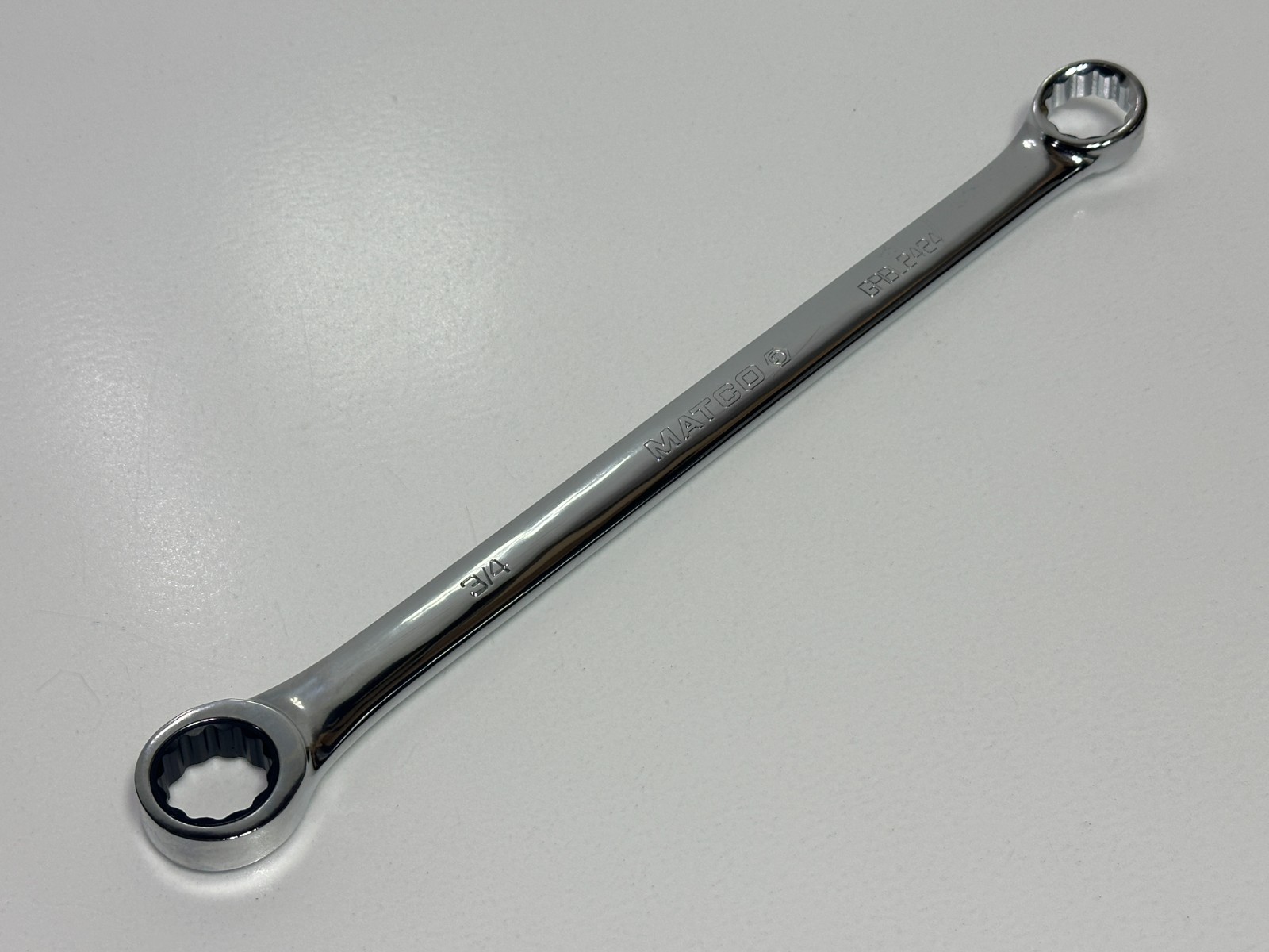 🇺🇸 Matco Tools USA GRBL2424 SAE 3/4″ Ratcheting Double Box End Wrench, NOS