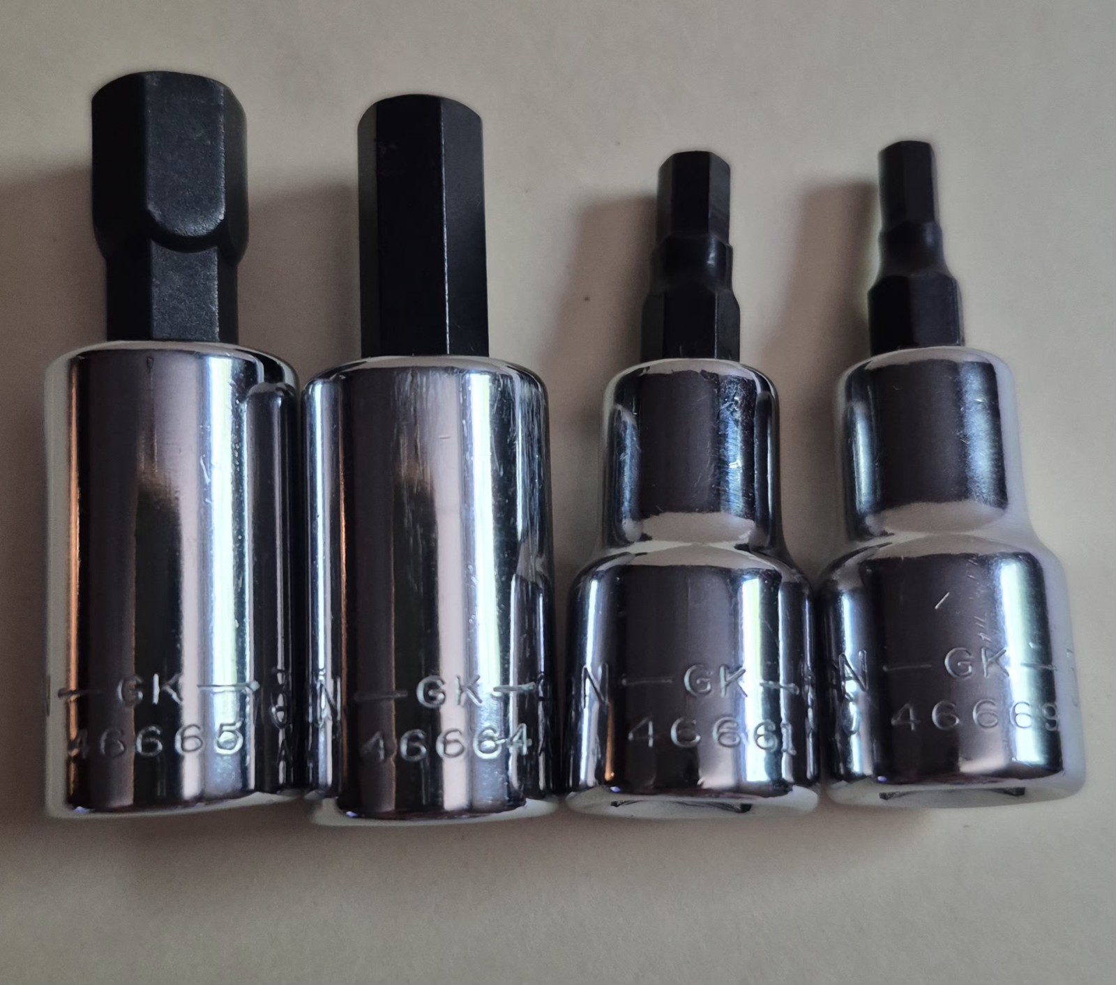 Vnt. Craftsman 4 Pcs USA GK series 3/8” Drive 3/8-5/16-3/16-& 5/32 Hex Bits
