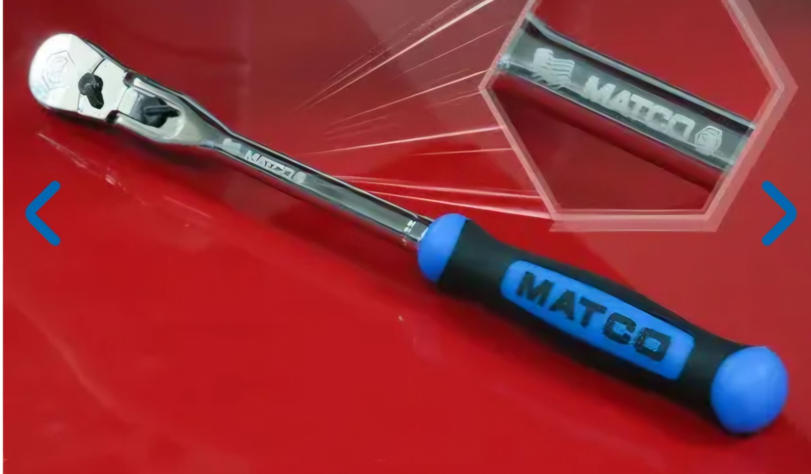 NEW! Matco Tools BFR128LFB 3/8″ DRIVE 12-1/2″ LOCKING FLEX HEAD RATCHET BLUE