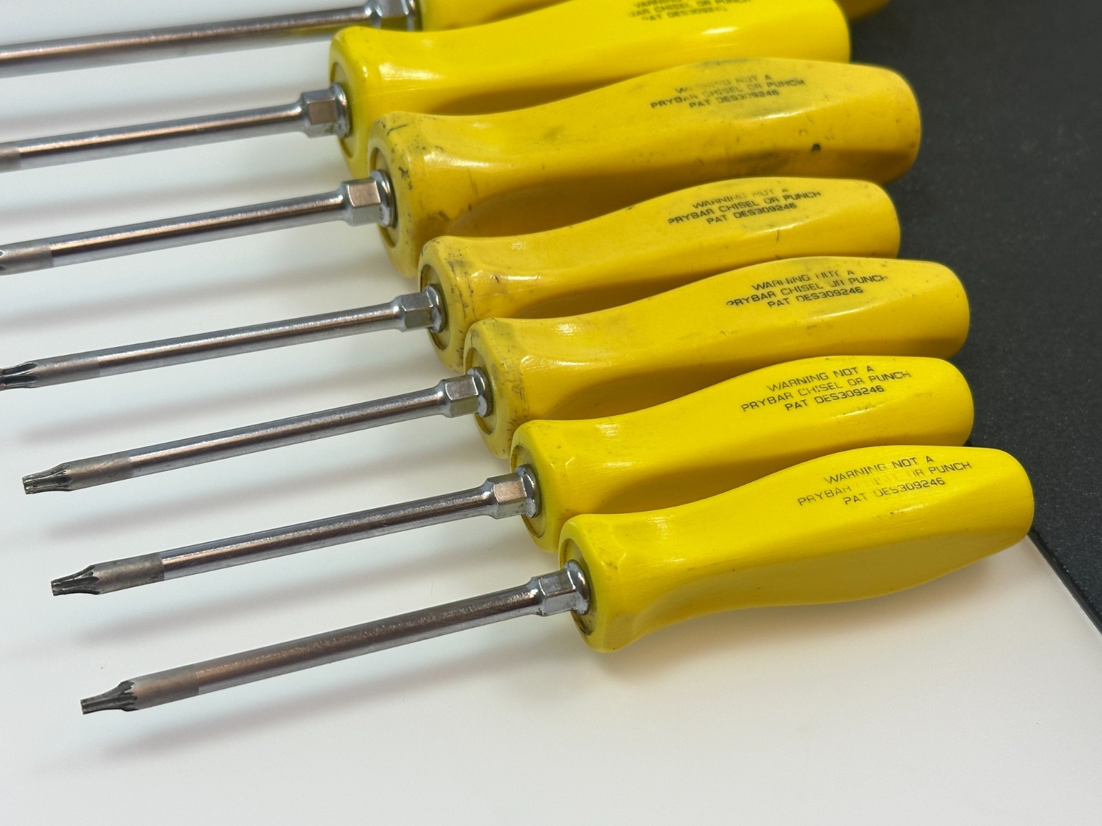 🇺🇸 Snap-on Tools USA 9pc Torx T8-T45 Screwdriver Set, Classic Yellow Hard Grip