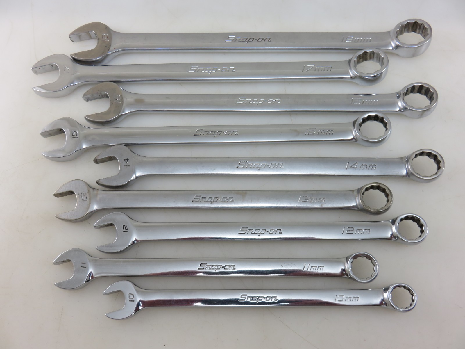 Snap-On METRIC OEXM Series Combination Wrench 9pc Set 10mm-18mm USA Made
