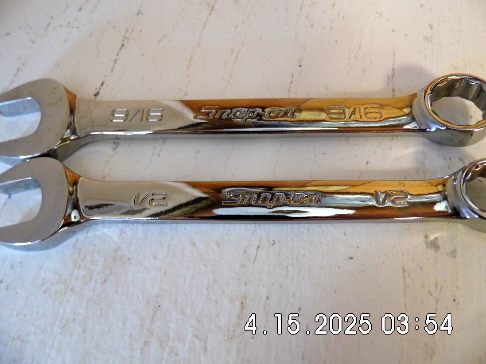 Two Snap-On Combination Wrenches 1/2» (OEX160B) & 9/16» (OEX180B) 12 Pt.