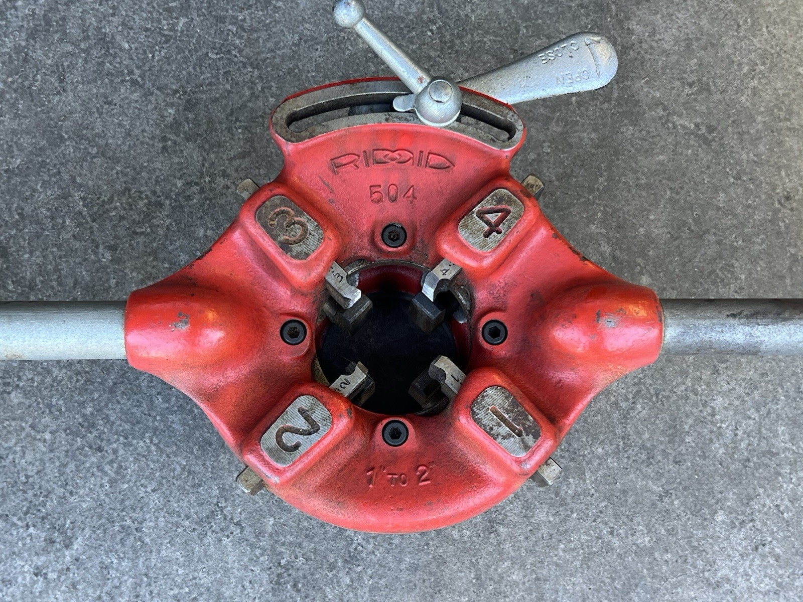 RIDGID 504 Quick Opening 1″ – 2″ NPT Manual Pipe Threading Threader Die Tool USA