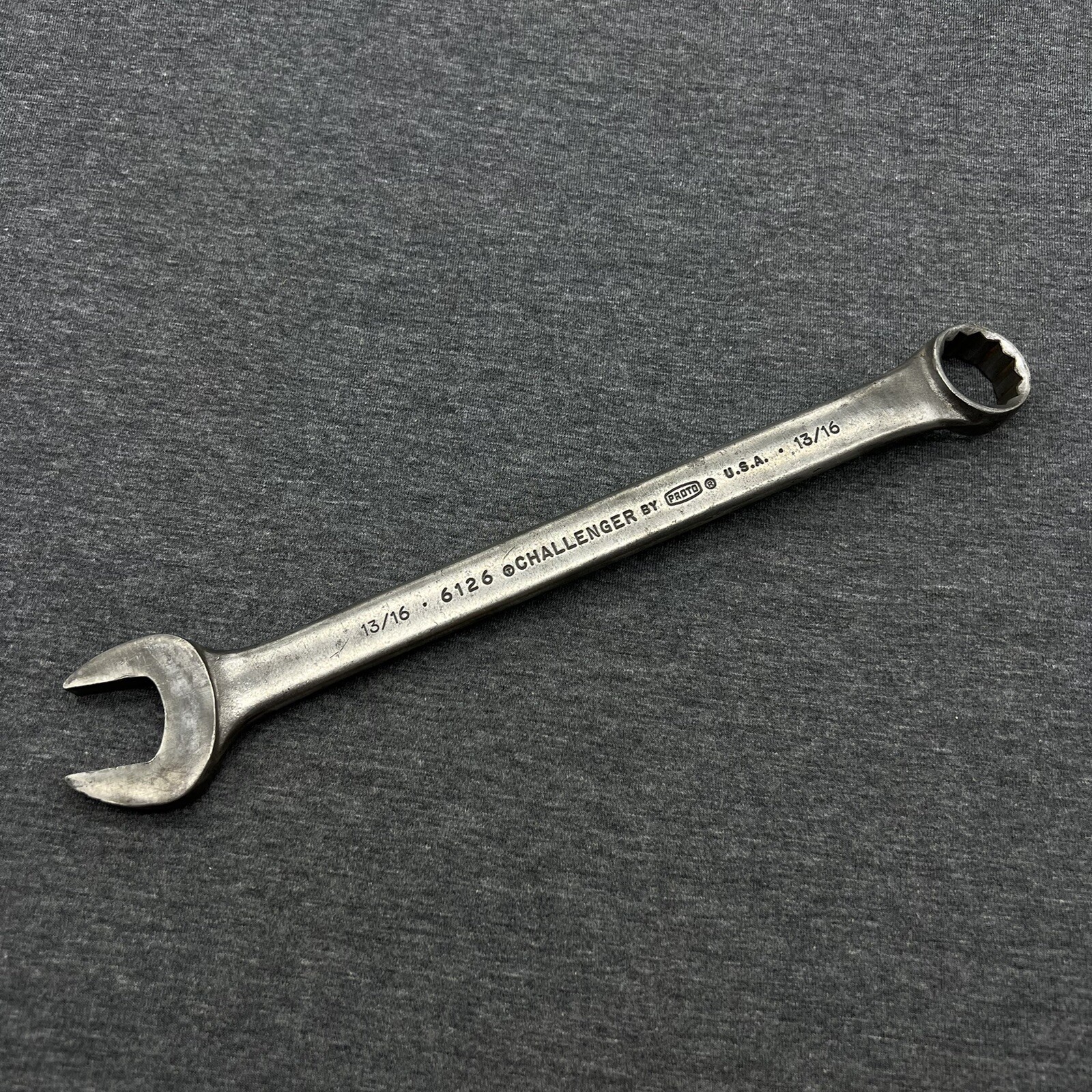 Vintage Challenger by Proto 6126 Combination Wrench 13/16 USA 10 1/4 Inches long