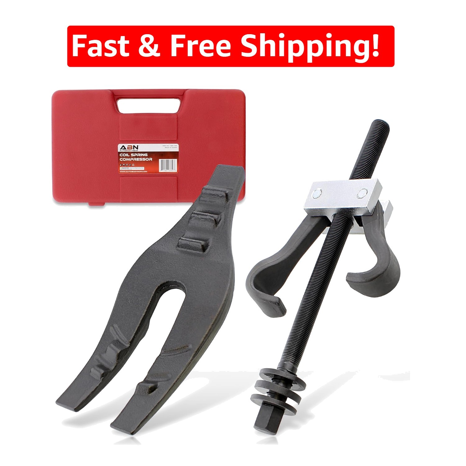 Black-Oxide Coil Spring Compression Tool for Vehicle Maintenance – Includes Case