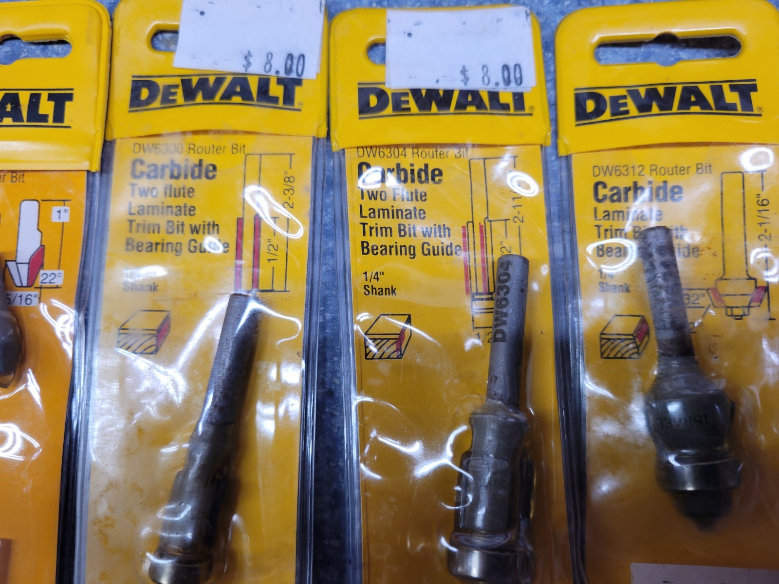 Dewalt NOS 21-Piece High Quality Carbide Laminate and Solid Surface Router Bits