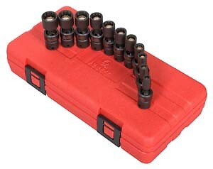 Sunex Tool 1825 1/4″ Drive Magnetic 12 Point Universal Impact Socket Set
