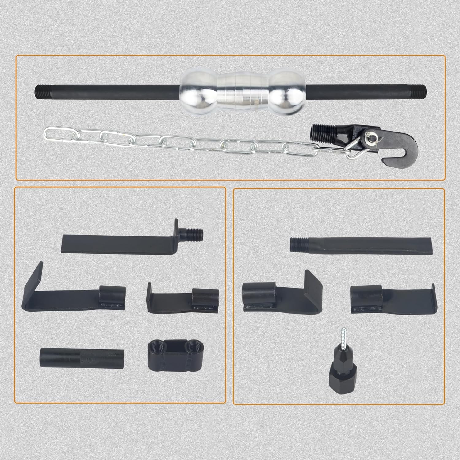 DAYUAN 13PC Dent Puller with Slide Hammer Auto Body Truck Repair Black,silver