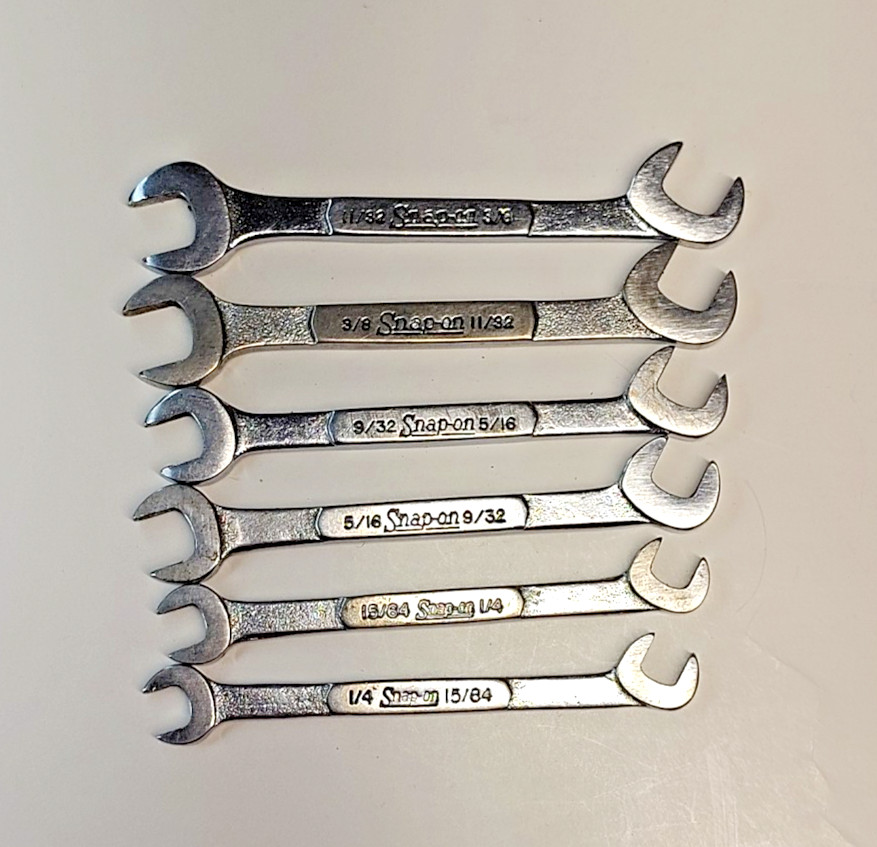 7pc Snap-On Tools Angled Wrench, Ignition, Distributor SET 13/64-3/8