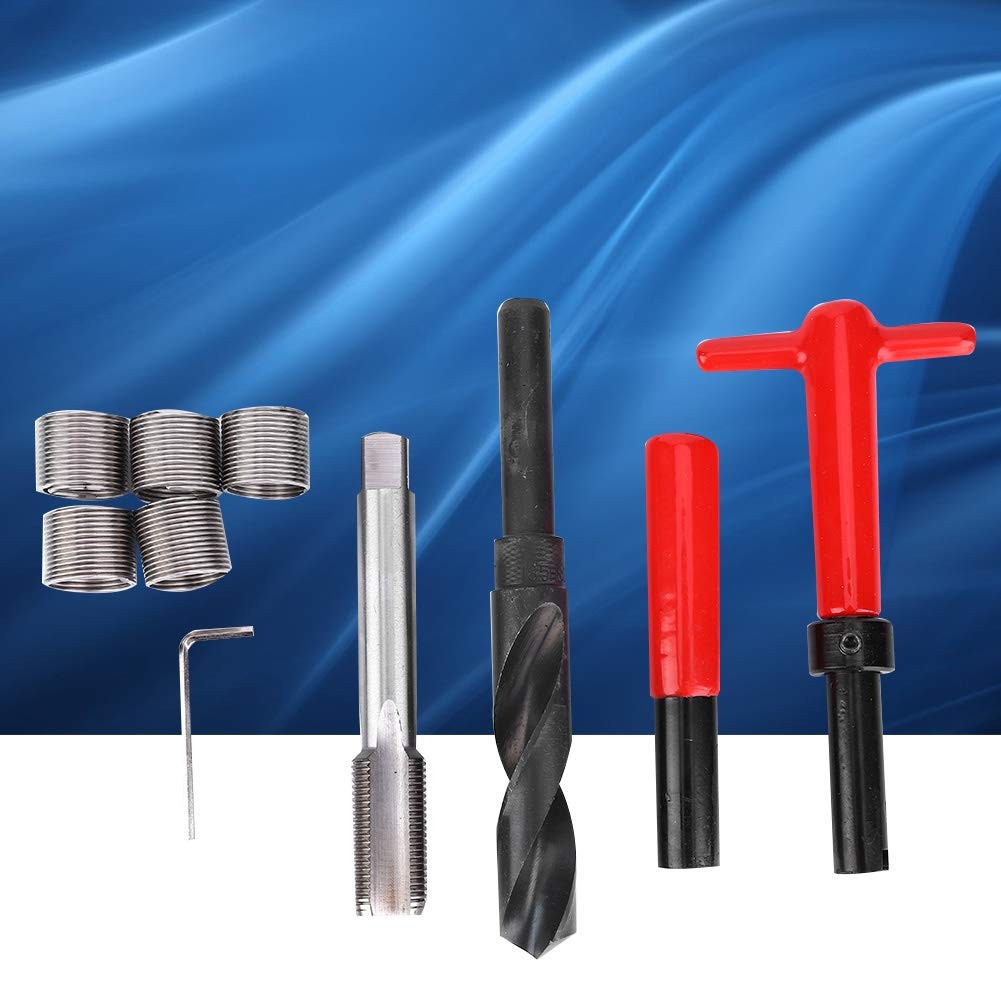 Thread Repair Tool Kit,10Pcs M18x1.5mm Stainless Steel Twisted Drill Tap Wrench