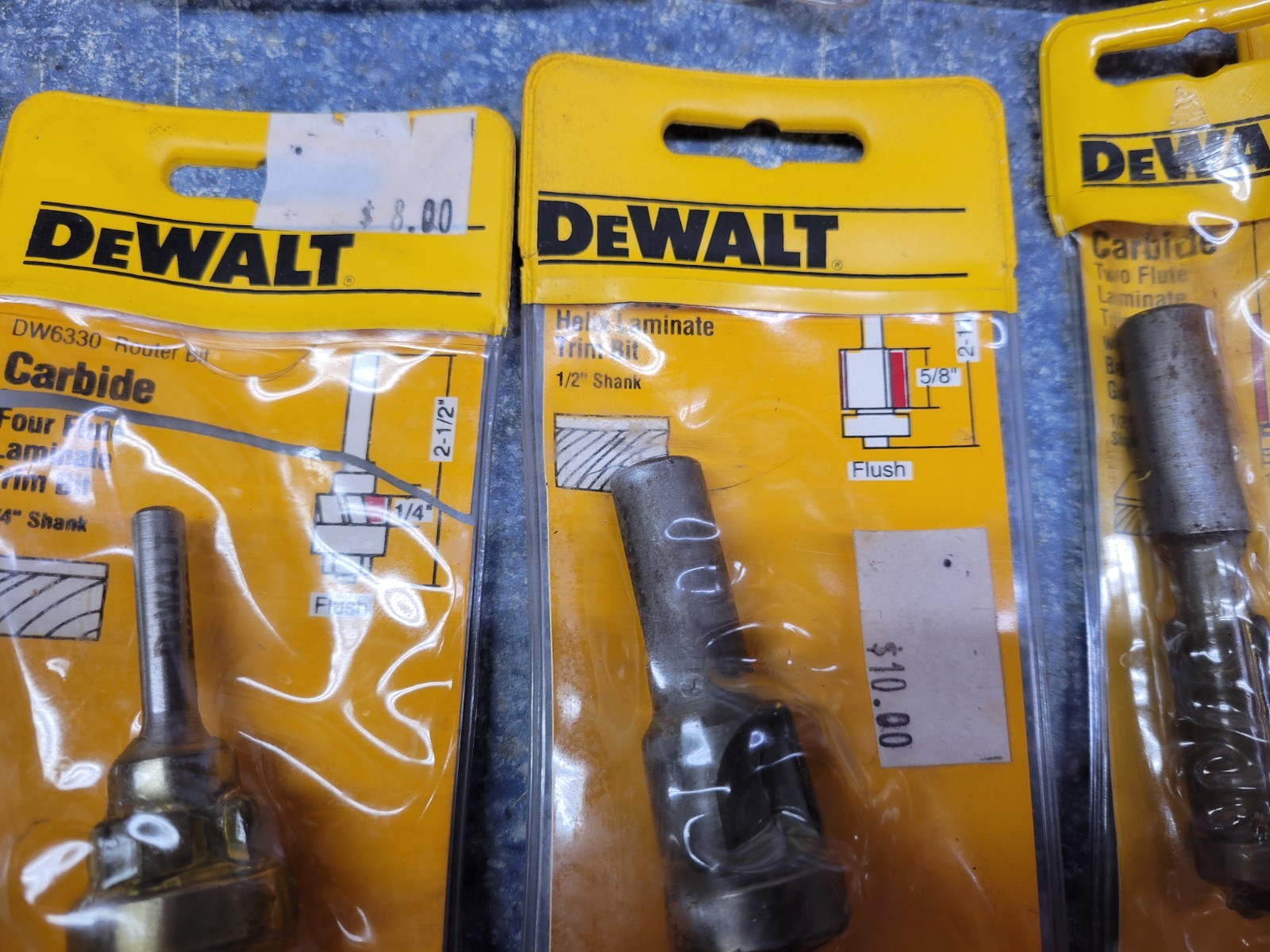 Dewalt NOS 21-Piece High Quality Carbide Laminate and Solid Surface Router Bits