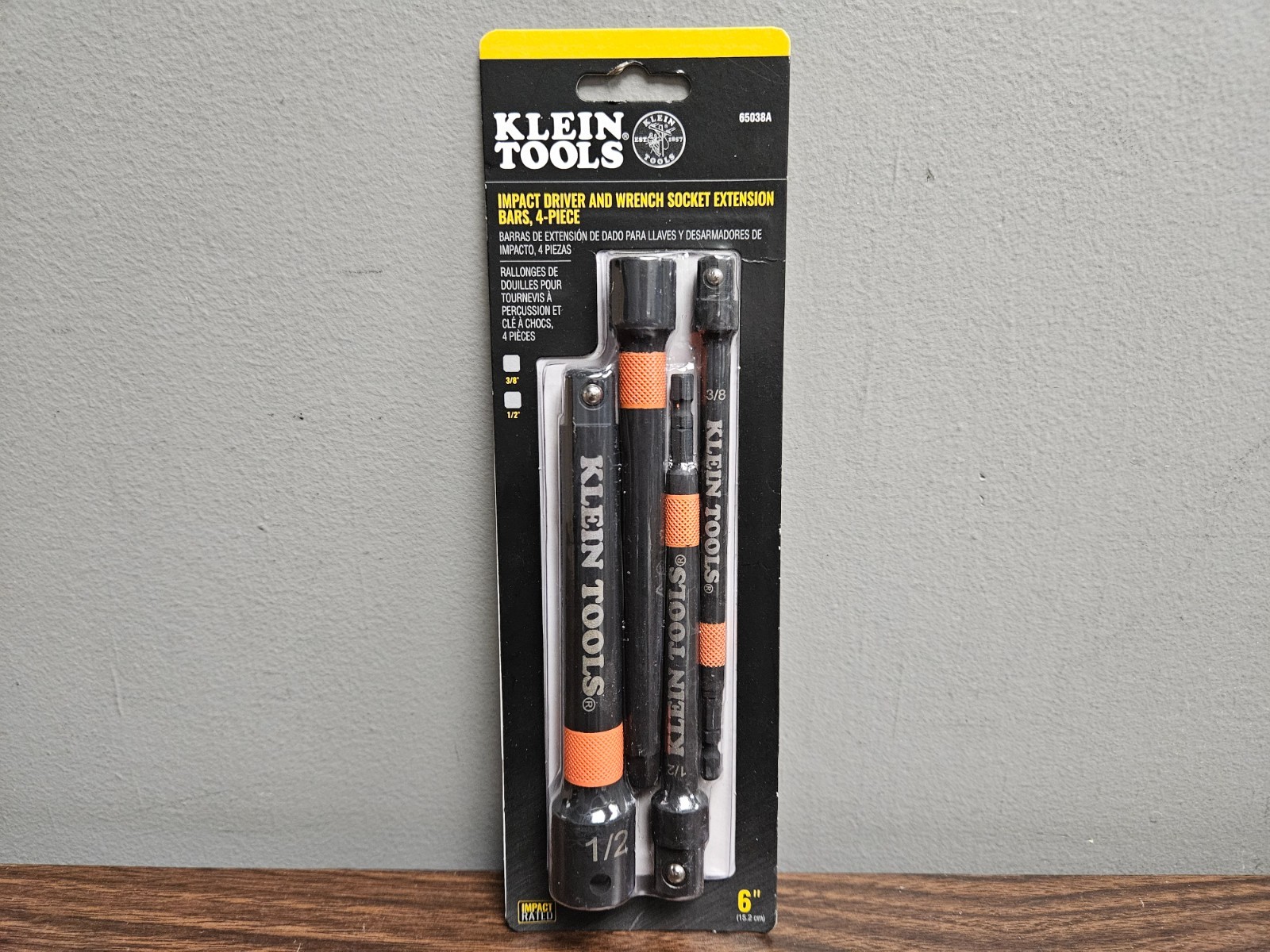 Klein Tools 4pc Impact Driver and Wrench Socket Extension Bar Set New