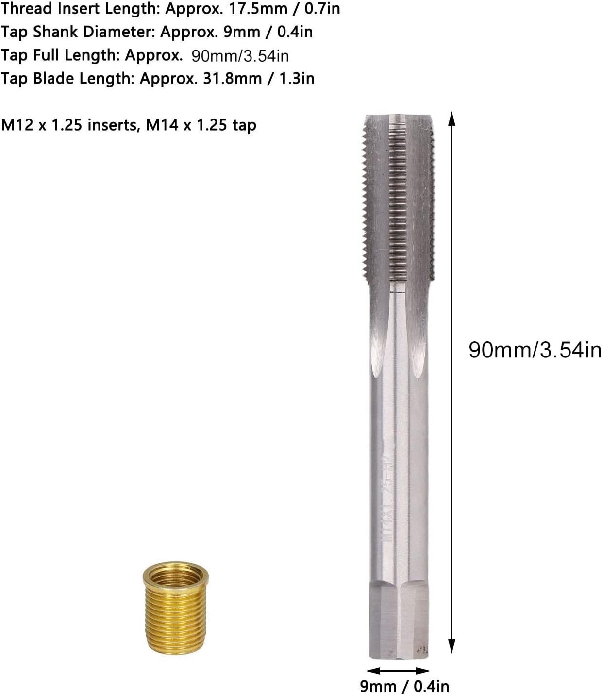 12Mm X 1.25 Helicoil Kit, m12x1.25 Spark Plug Thread Repair kit 12 Insert m…
