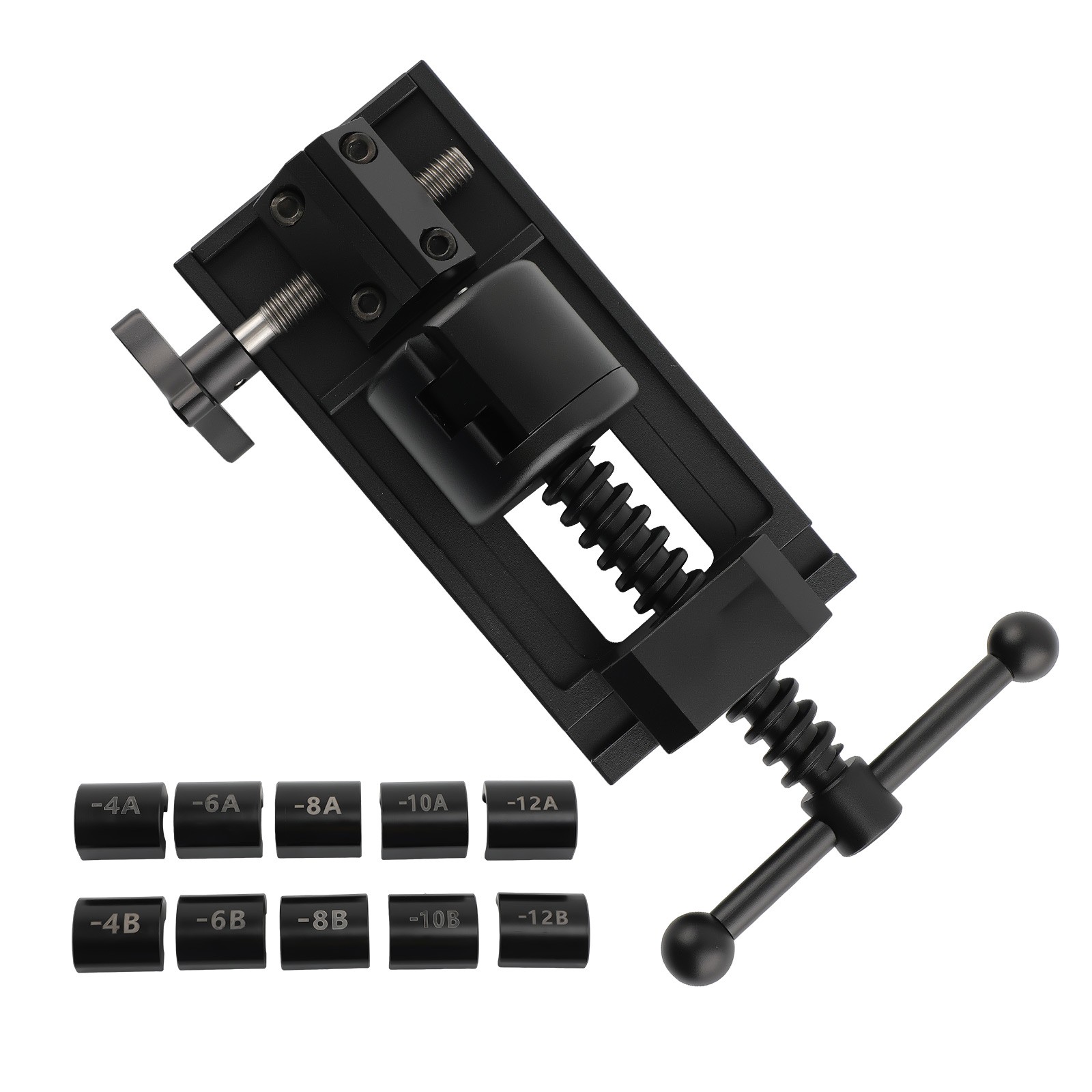 Aluminum Fuel Line Assembly Tool Set for AN4-AN16 Hose End Installation Black