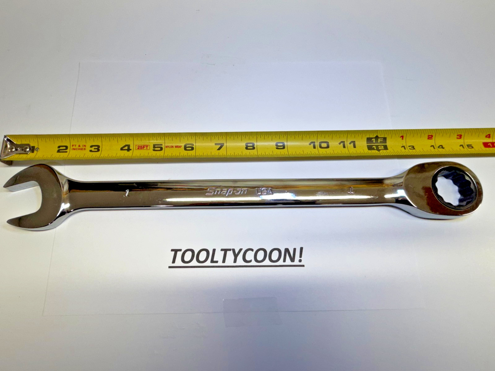 Snap-on Tools USA NEW 1″ SAE 0° Non-Reversing Ratcheting Combo Wrench OXR32A