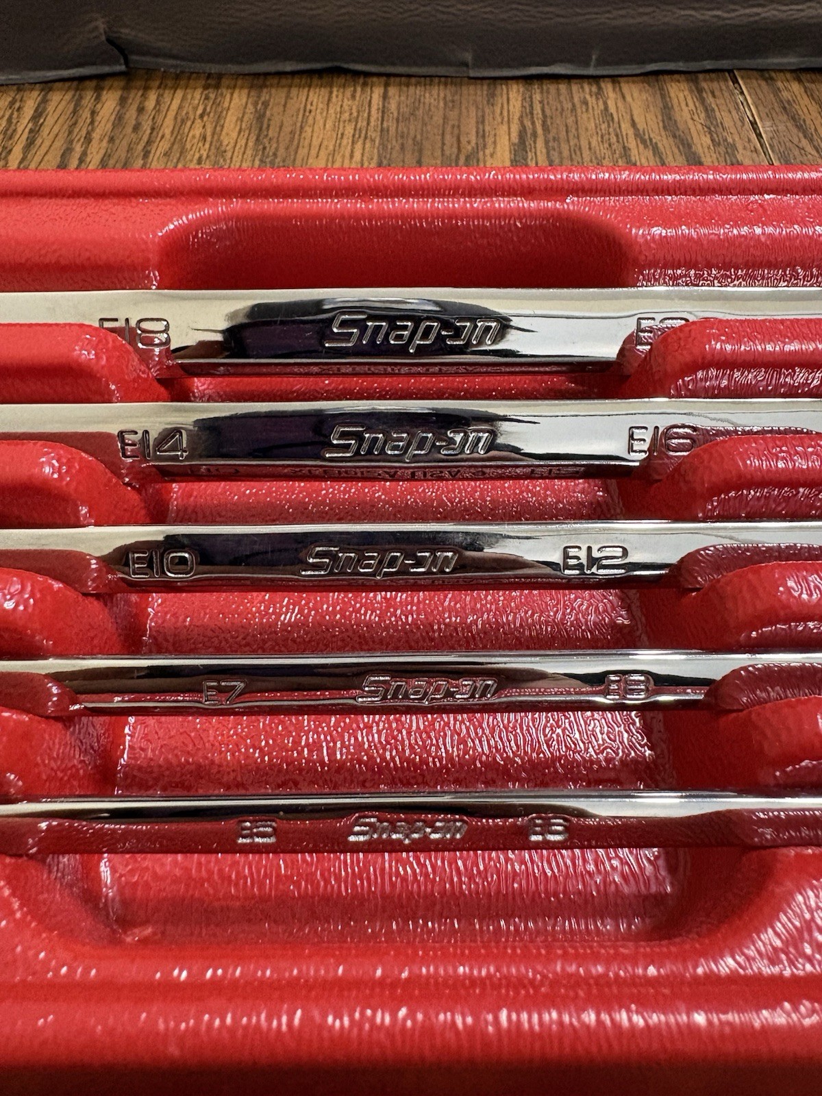 Snap-on 5 Pc TORX Long 10° Offset Box Wrench Set (E5-E20) New