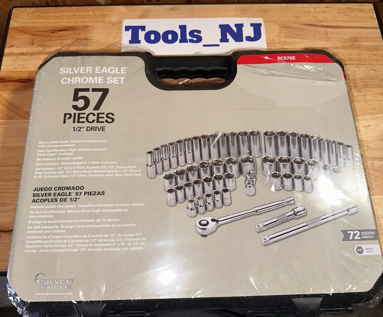 Matco Tools Silver Eagle 1/2 Drive 57 pc Master Chrome Socket Wrench Set SC57SEA