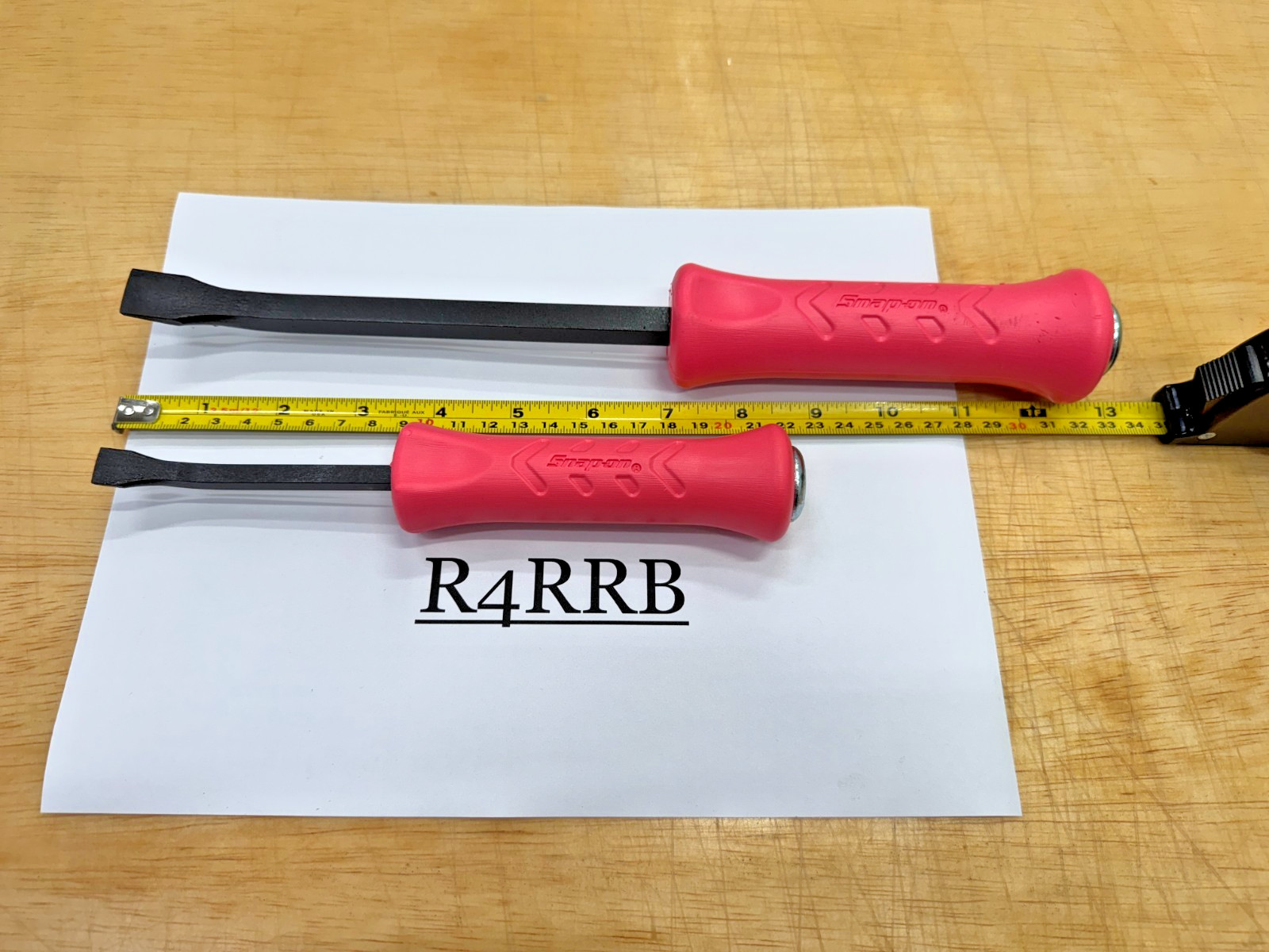 Snap-on Tools USA NOS PINK Hard Grip 2pc Angled Striking Pry Bar lot set DINGED