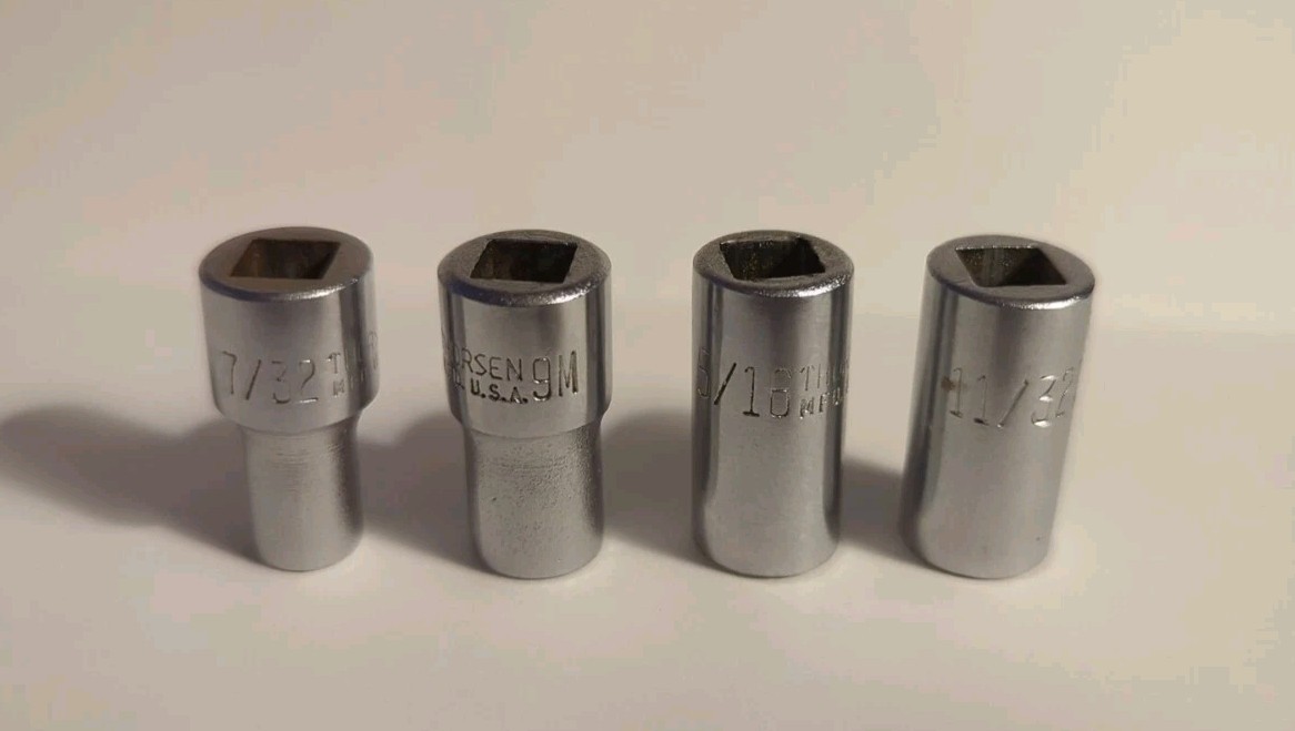 Thorsen Sockets 1/4″ Drive 7M 7/32″ 9M 9/32″ 10M 5/16″ 11M 11/32″ 6 Point USA